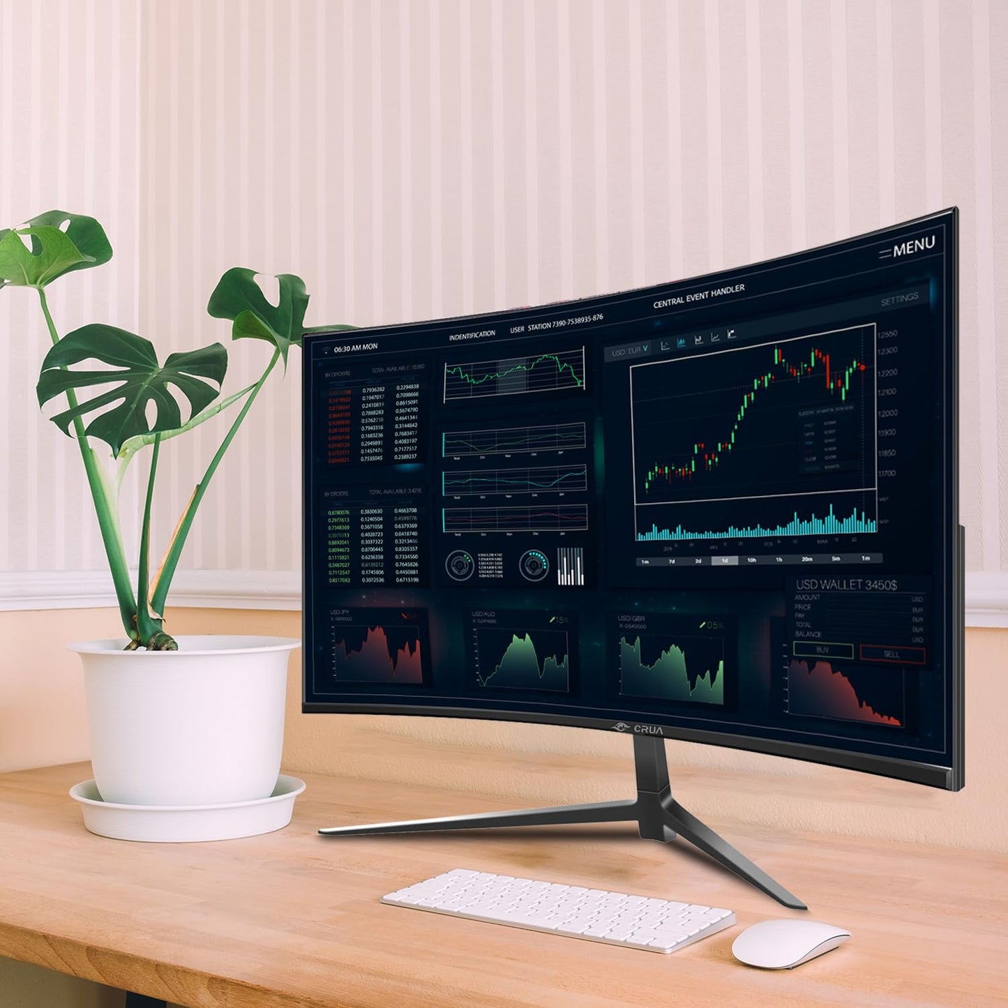 32 Zoll Curved Gaming Monitor, 1K Full HD 1080P (1920x1080), 240Hz, 1ms, 1500R, AdaptiveSync, DCI-P3 90%, SRGB100%, Eye Care