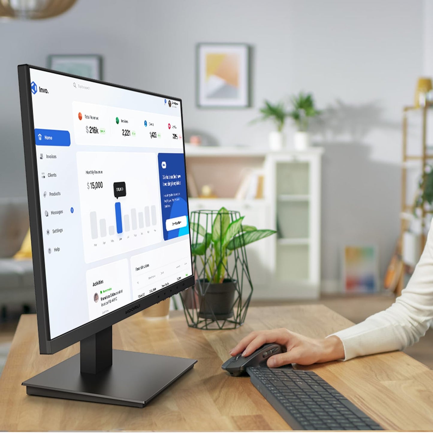 KOORUI E2711F 27 Inch Monitor, FHD 1920 x 1080 100Hz PC Monitor, Adaptive Sync HDMI 1.4, Eye Care Screen, -5° ~ 15° Tilt, VESA 100 x 100 mm