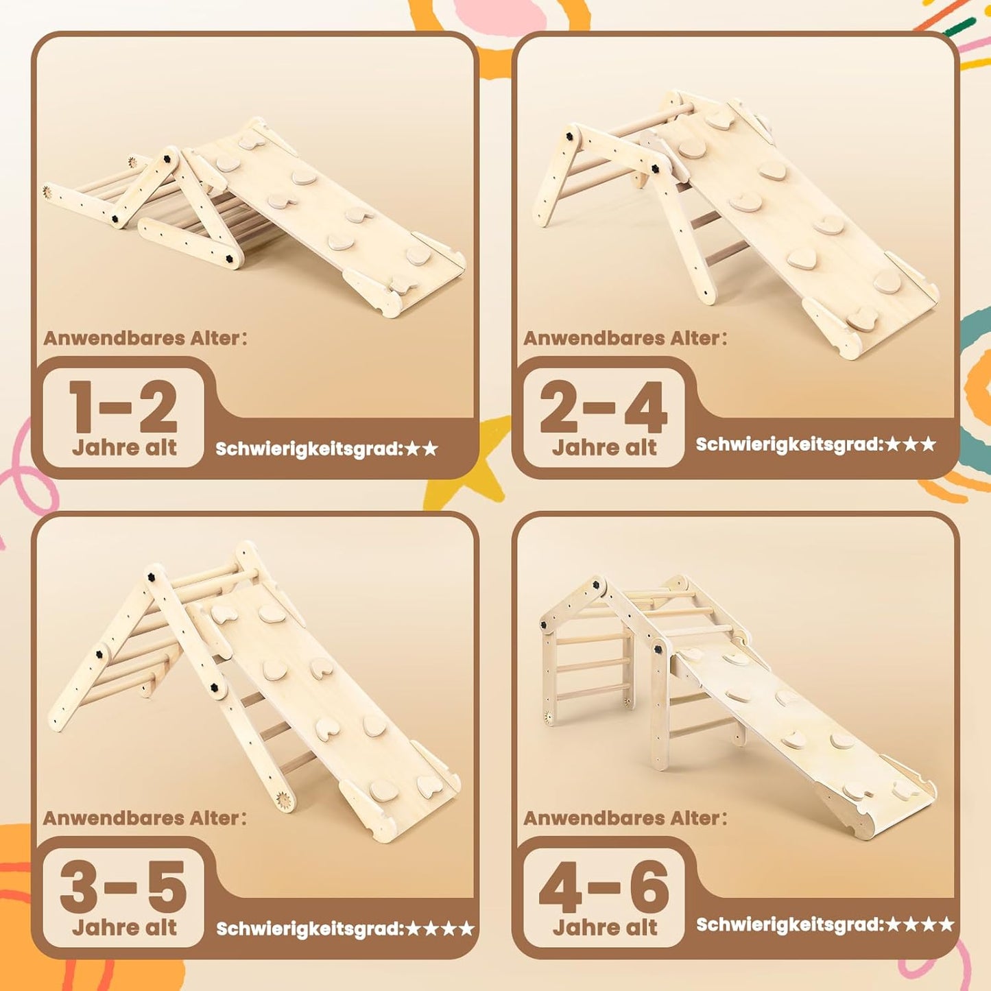 Indoor Climbing Frame, Climbing Triangle, Wooden Climbing Arch with Slide Indoor, Climbing Baby Children's Slide, Indoor Climbing Frame Children, Montessori Climbing Frame, Pikler Triangle Climbing