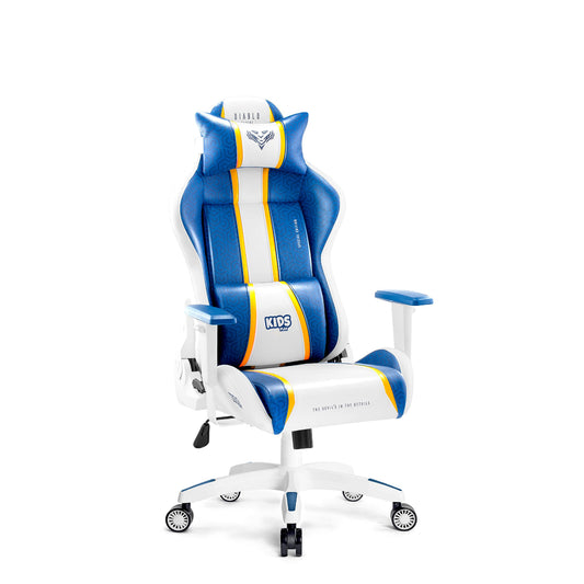 Diablo X-One 2.0 Gaming Stuhl Gamer Chair Bürostuhl Schreibtischstuhl Verstellbare Armlehnen Ergonomisches Design Nacken/-Lendenkissen Wippfunktion Aqua Blue Normal (L)
