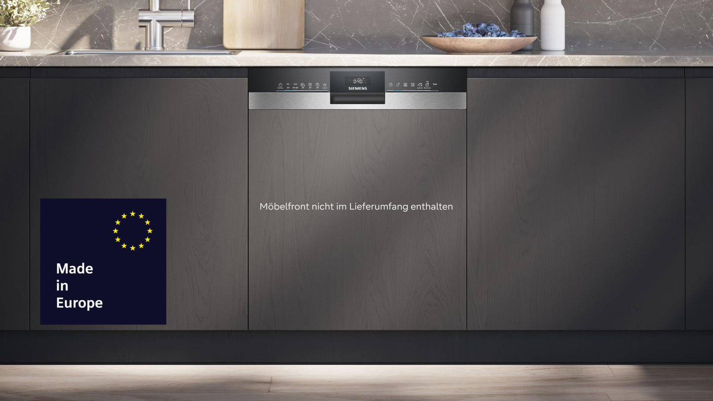 Siemens SN43ES06VE, iQ300 Smart Dishwasher, Undermount Dishwasher, 60 cm, Cutlery Drawer, Automatic Door Opening, Triple rackMatic, Particularly Quiet, intesiveZone, varioSpeed, aquaStop