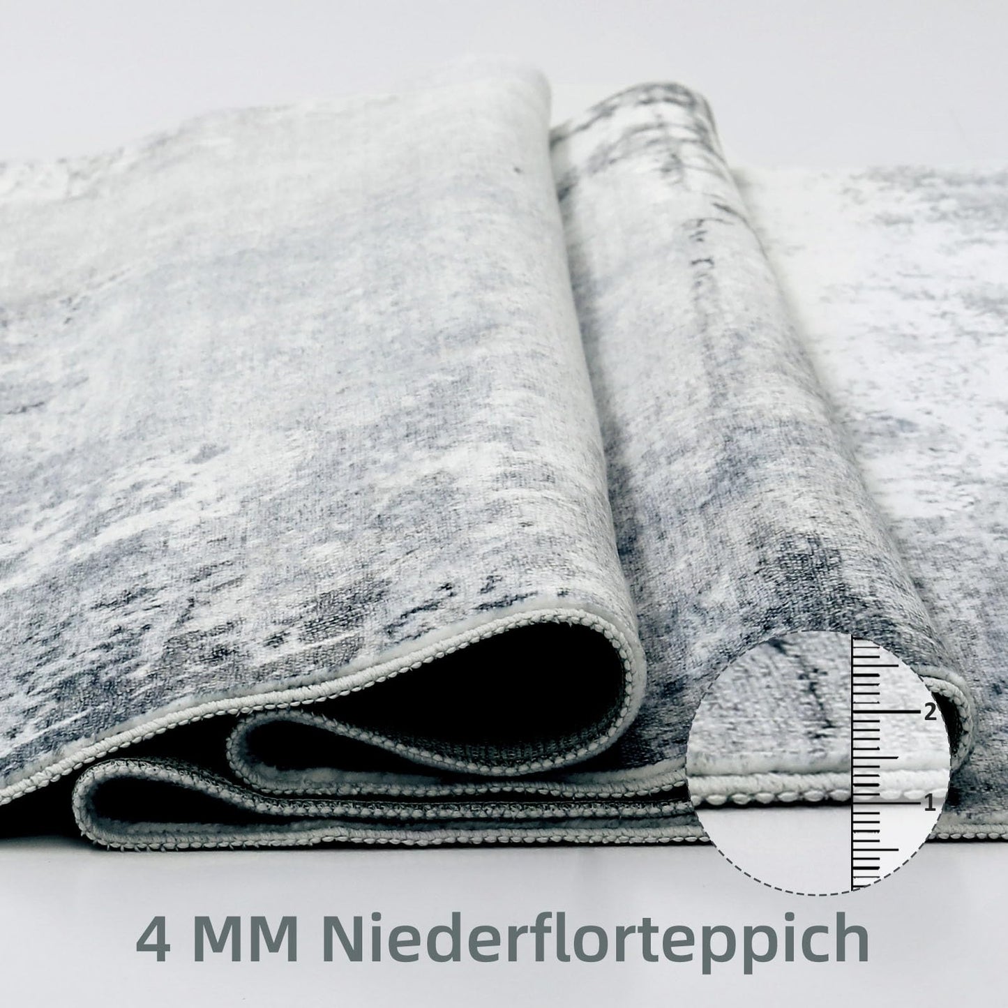 Guchuang Bedding Living Room Rug 140 x 200 cm, Grey Green Rug Vintage Mottled Smudged Design Short Pile Rugs, Washable Non-Slip Rugs for Bedroom