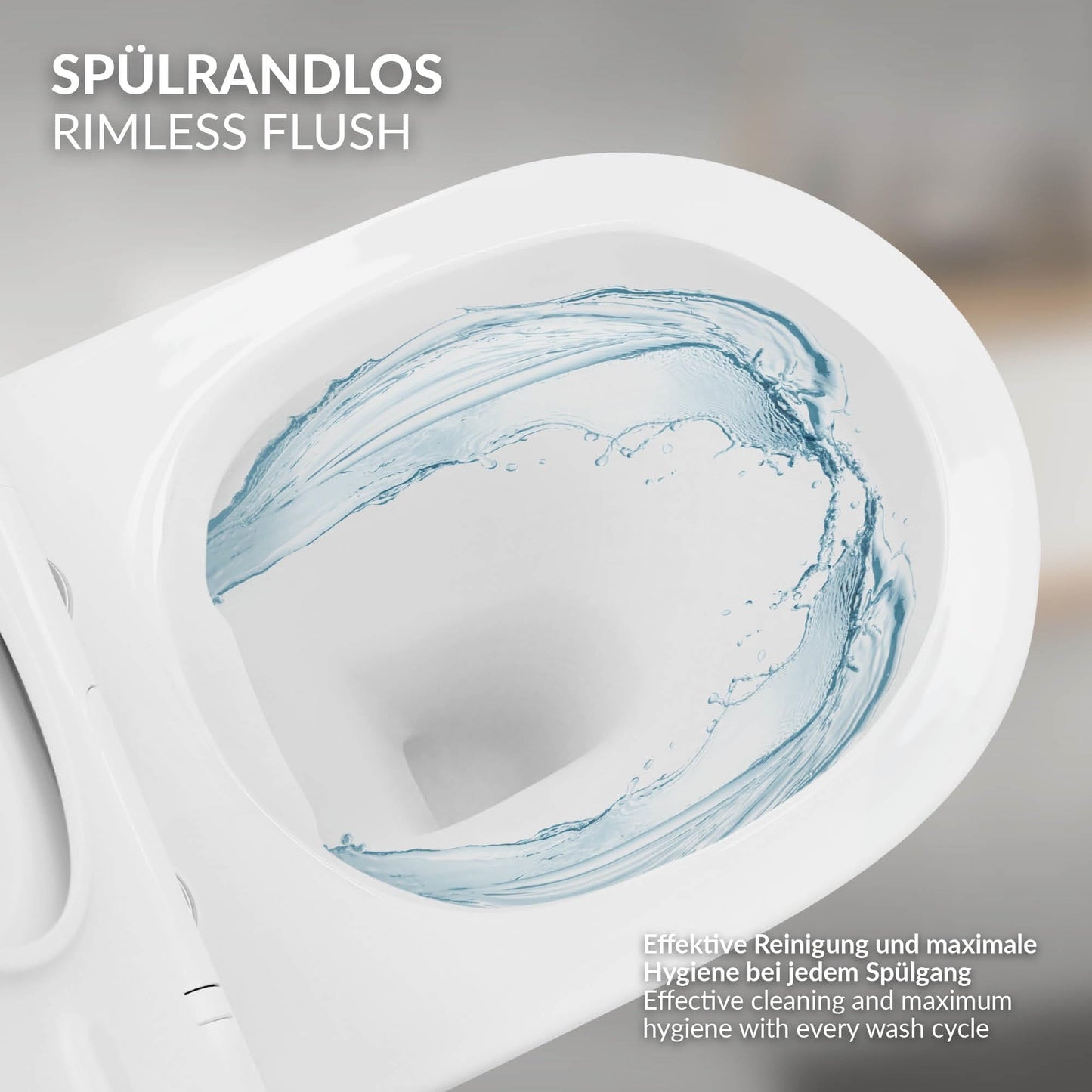 ECD Germany Rimless Wall-Mounted Toilet Ceramic White Matt with Nano Coating, Wall Toilet Long 52 cm, Removable Toilet Seat Made of Duroplast Soft Close Mechanism, Deep Washdown with Lotus Effect