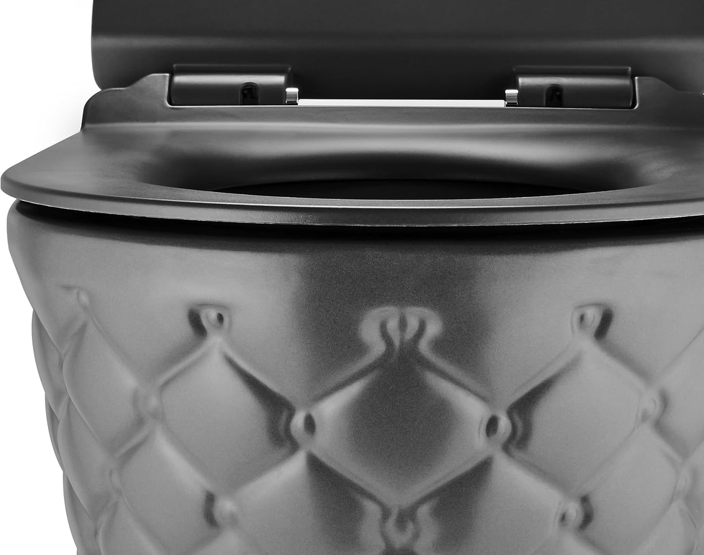 RD Luxury Spülrandloses Hänge-WC Grau Matt – Wandtoilette aus Keramik mit Softclose WC-Sitz, Schallschutz & Komplettset