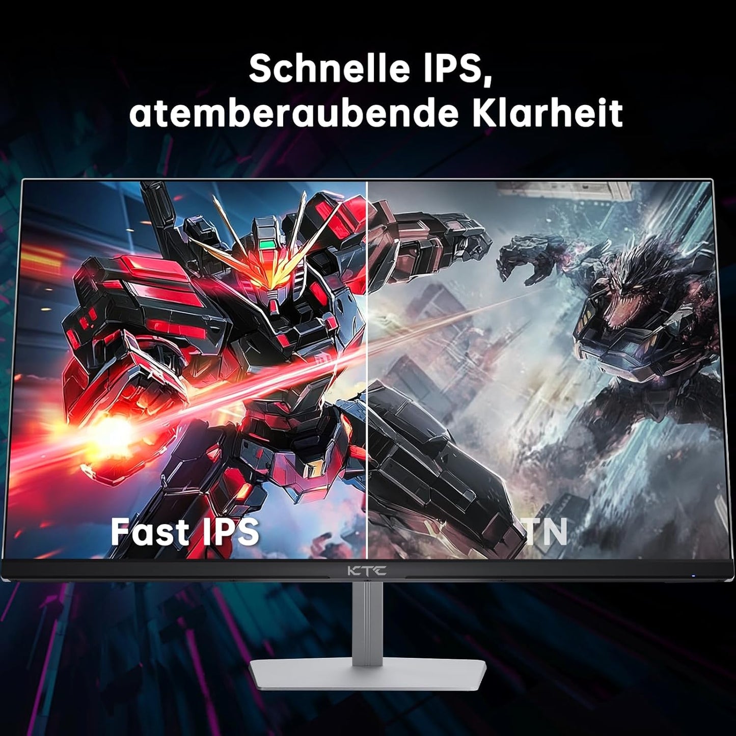KTC 32 Zoll Monitor Curved 1000R, 2K WQHD (2560x1440p) 240Hz Gaming Monitor, 1ms, Adaptive Sync, 122% sRGB, 4000:1 Kontrast, 2 x DP 1.4 (240Hz), 2 x HDMI 2.0 (144Hz), Unterstützung von Tilt und VESA