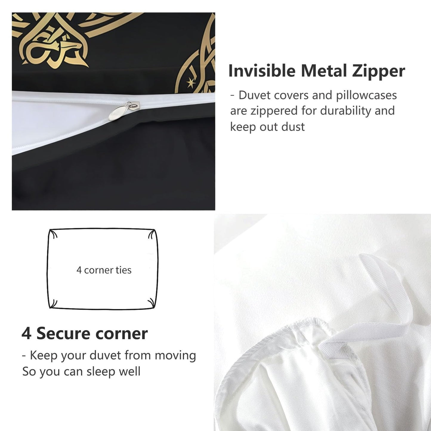 Bed Linen 135 x 200 cm Halloween Moon Black Cat Grey 3D Printed Duvet Cover Easy Care 3-Piece Bedding Set Polyester Cotton with Zip and 2 Pillowcases