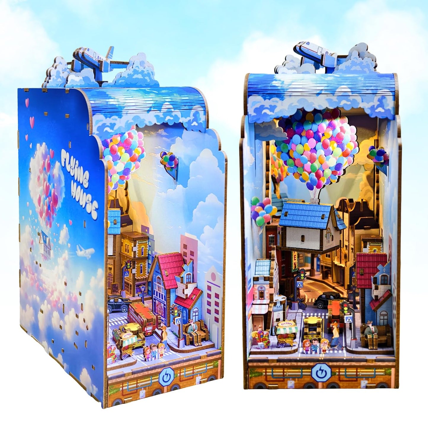 Book Nook Japan, Sakura Straße Booknook Japanischer Kit, 293PCS DIY Miniature House mit Licht, 3D Puzzle für Erwachsene und Heranwachsende, Japanische Deko Holzpuzzle Erwachsene Bücherregaldekoration