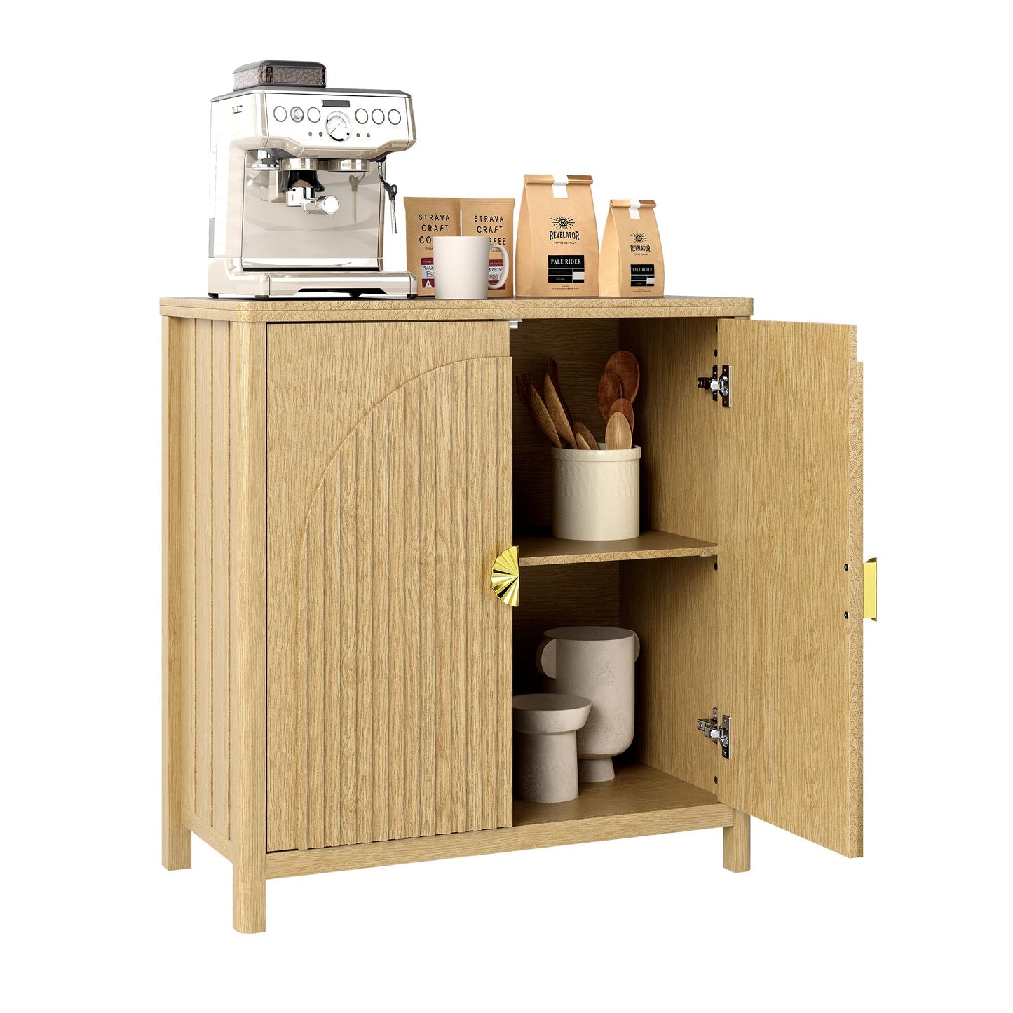 Lvifur Sideboard, Küchenschrank mit 2 Türen für Wohnzimmer, Küche, Esszimmer,80cm Breit Küchenbuffet aus Holz mit Arbeitsplatte & Ausreichend Stauraum für Flur