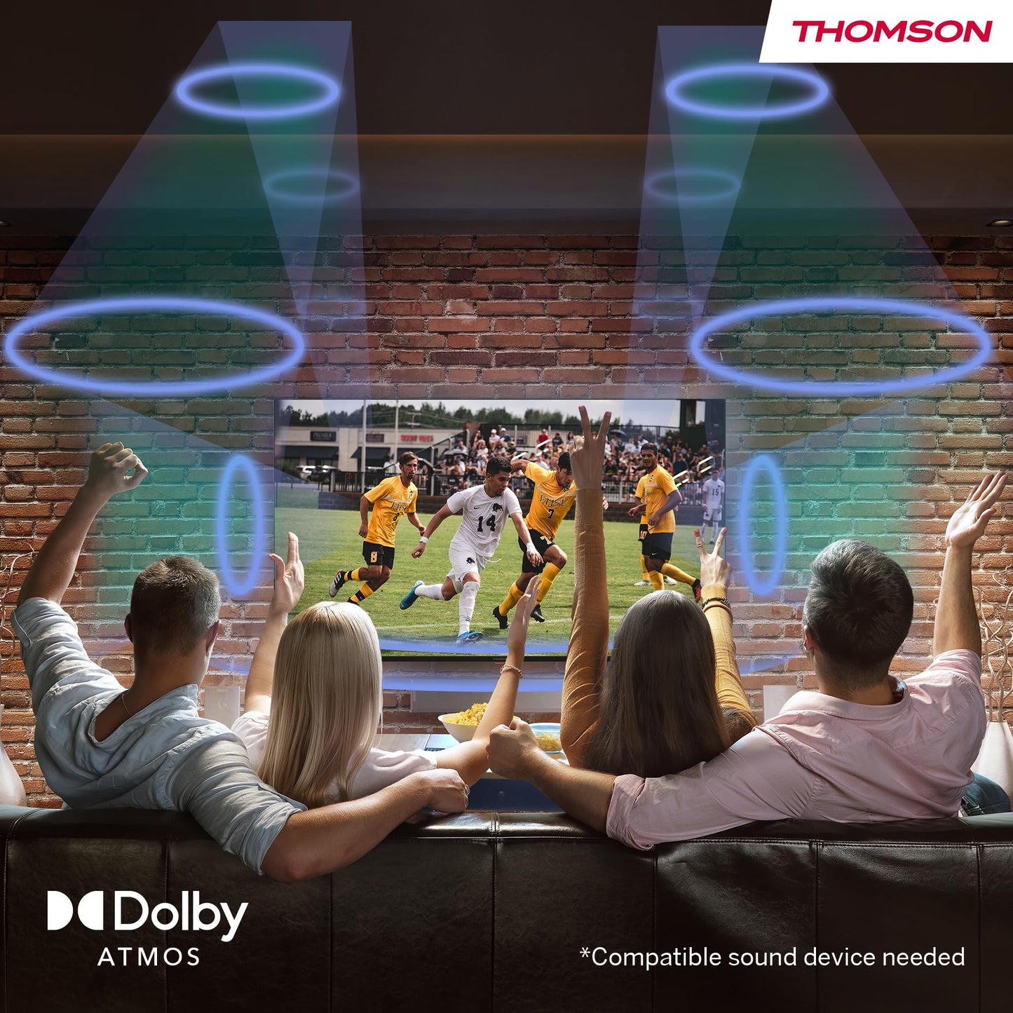 THOMSON 55QG6C14 QLED Plus Google Smart TV, Wi-Fi, Dolby Audio, Built-in Front Speaker, Bluetooth 5.1, Triple Tuner (Cable/Satellite/Antenna), HDMI, CI+, A+ Panel