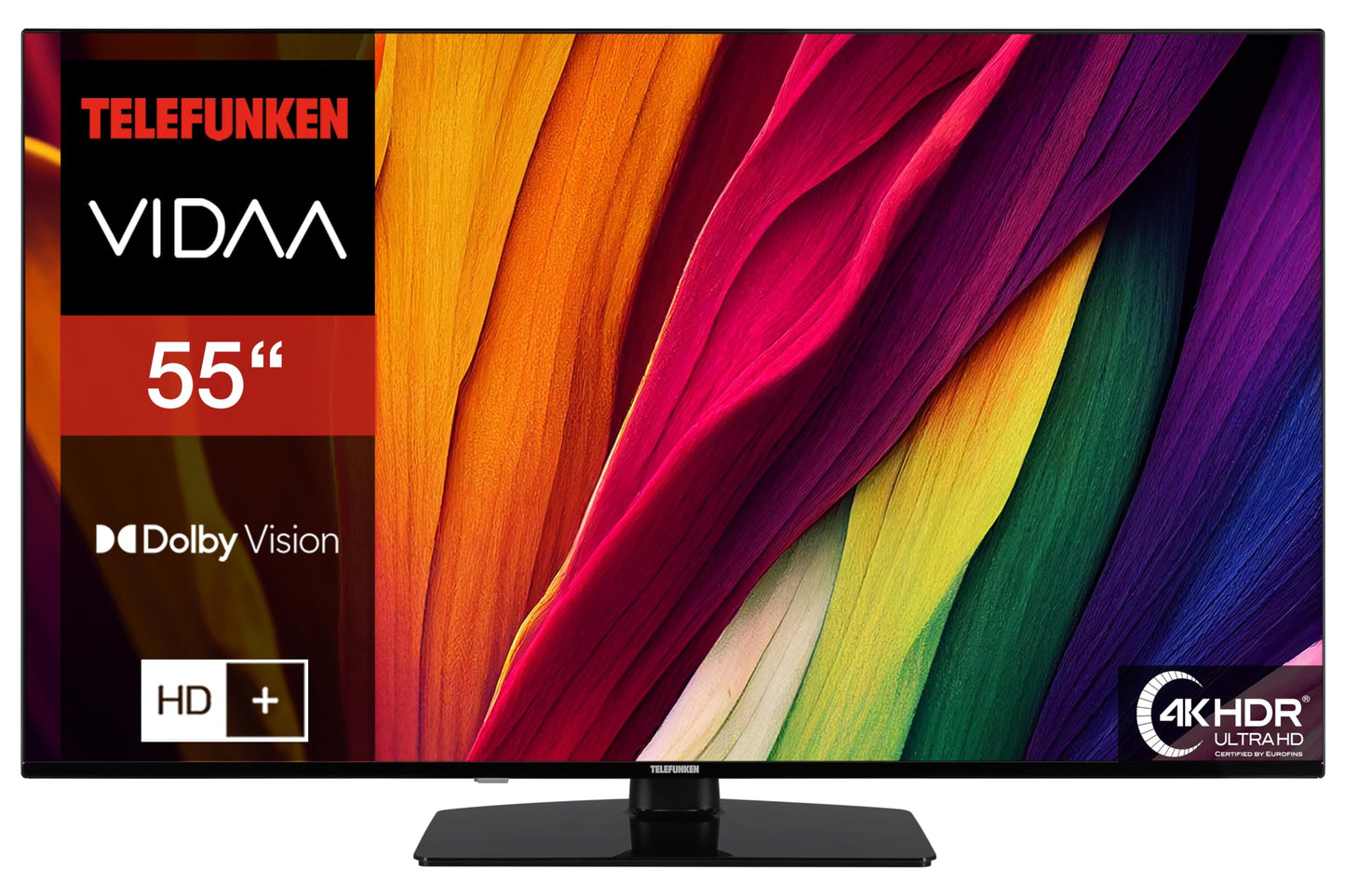 TELEFUNKEN VIDAA D43U790B2CW 4K TV 43 Inch Smart TV UHD, HDR TV with Dolby Vision, Triple Tuner and 6 Months HD+ Including LED TV, Black