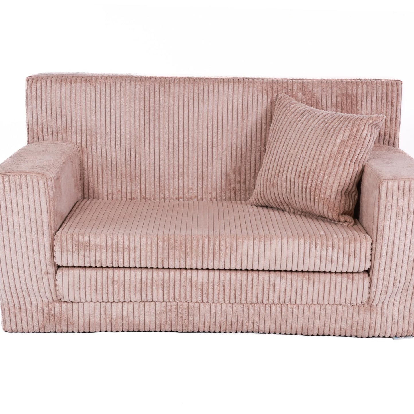 FORTISLINE - Kindersofa ausklappbar 83x47x43cm Oeko-TEX - Spielesofa für Kinder 2in1 - Kindercouch Aufklappen Bettfunktion - Schlafcouch aus Schaumstoff - Kuschel-Cord - Viele Muster (Grau)