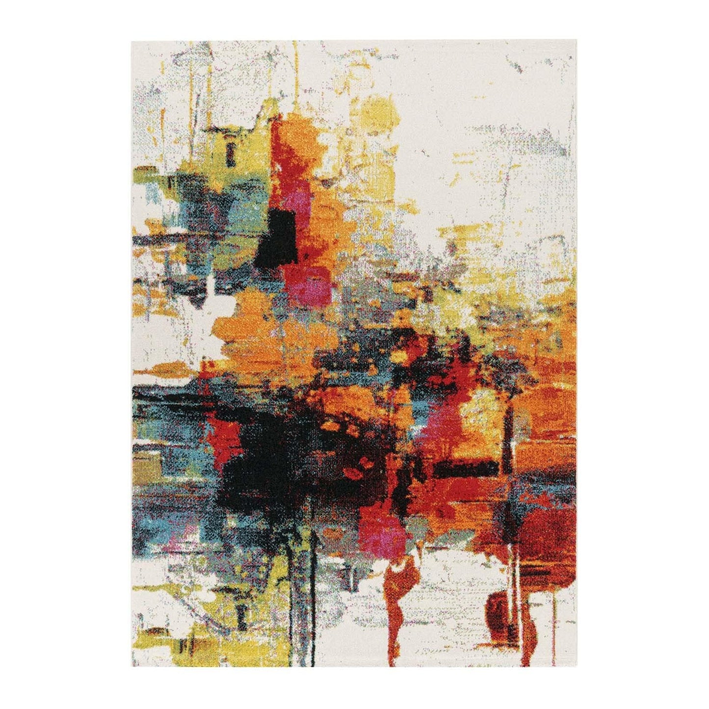 Taracarpet Moderner Designer Kurzflor Teppich bunt Multi fürs Wohnzimmer Schlafzimmer und Kinderzimmer Vision Graffiti 120x170 cm