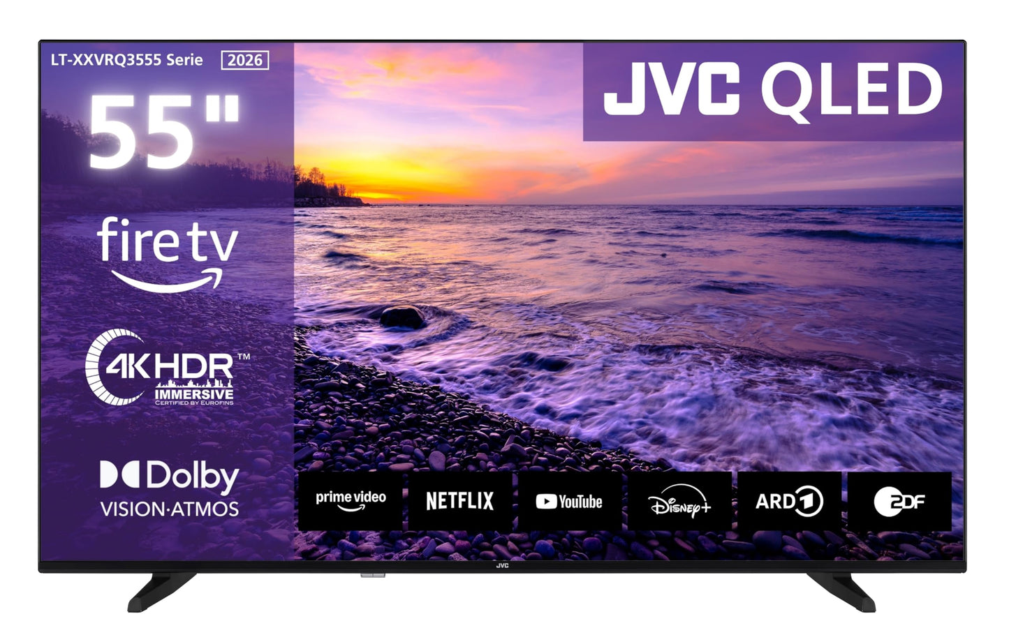JVC Fernseher 24 Zoll Fire TV HD-Ready Smart TV HDR Fernseher mit Alexa Sprachsteuerung und Triple Tuner, LED TV LT-24VRH3555 (2026)