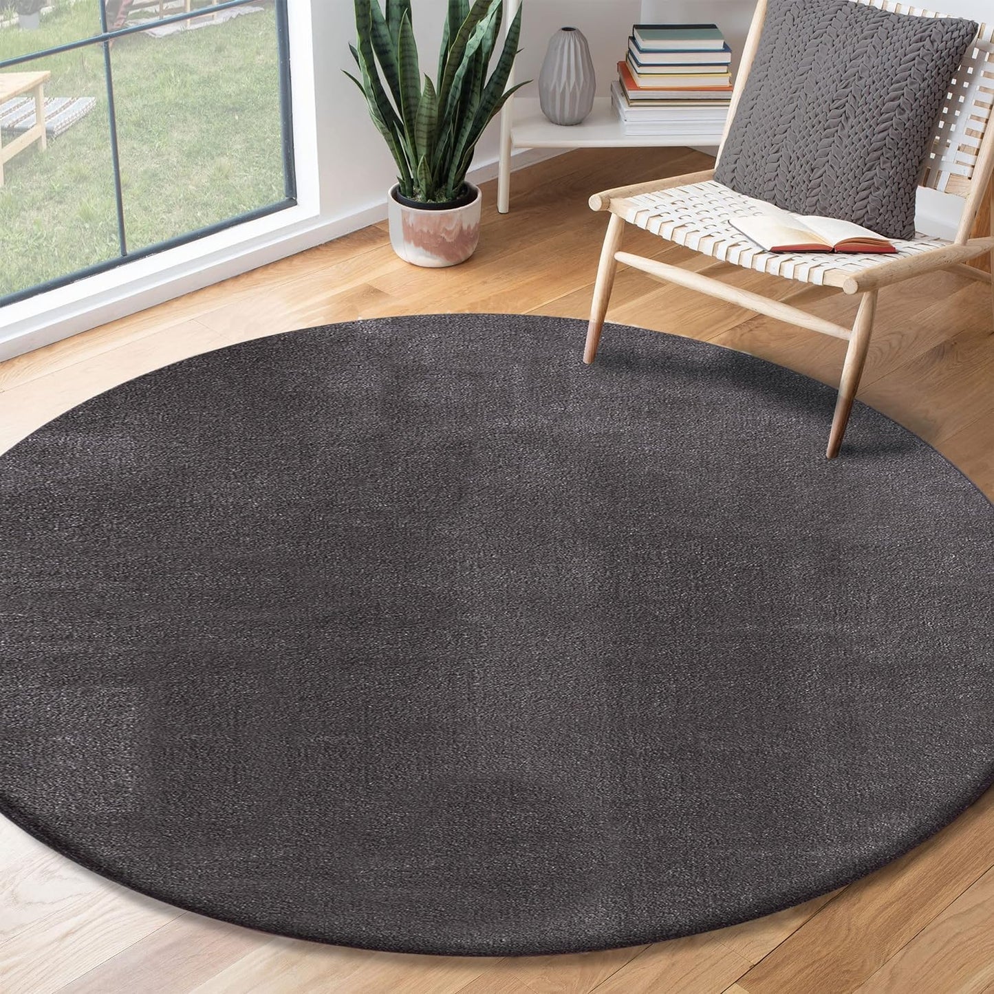 the carpet Relax Rug, Modern, Fluffy, Short Pile, Non-Slip Underside, Washable up to 30°C, Super-Soft, Fur Look, Anthracite, 160 x 220 cm
