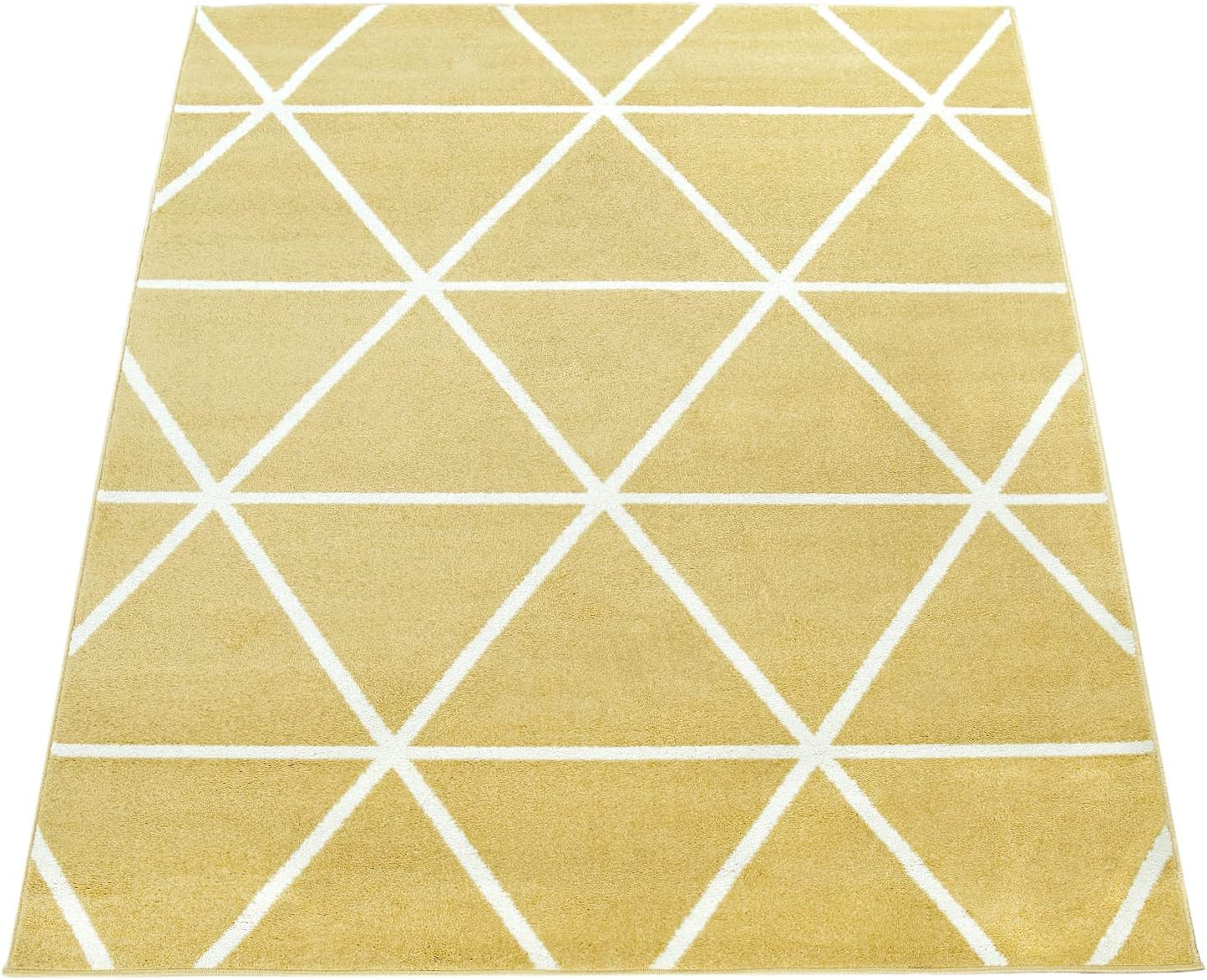 Paco Home Teppich Wohnzimmer Skaninavisches Rauten Design Weich Pastellfarben Kurzflor Blau Weiß, Grösse:60x100 cm