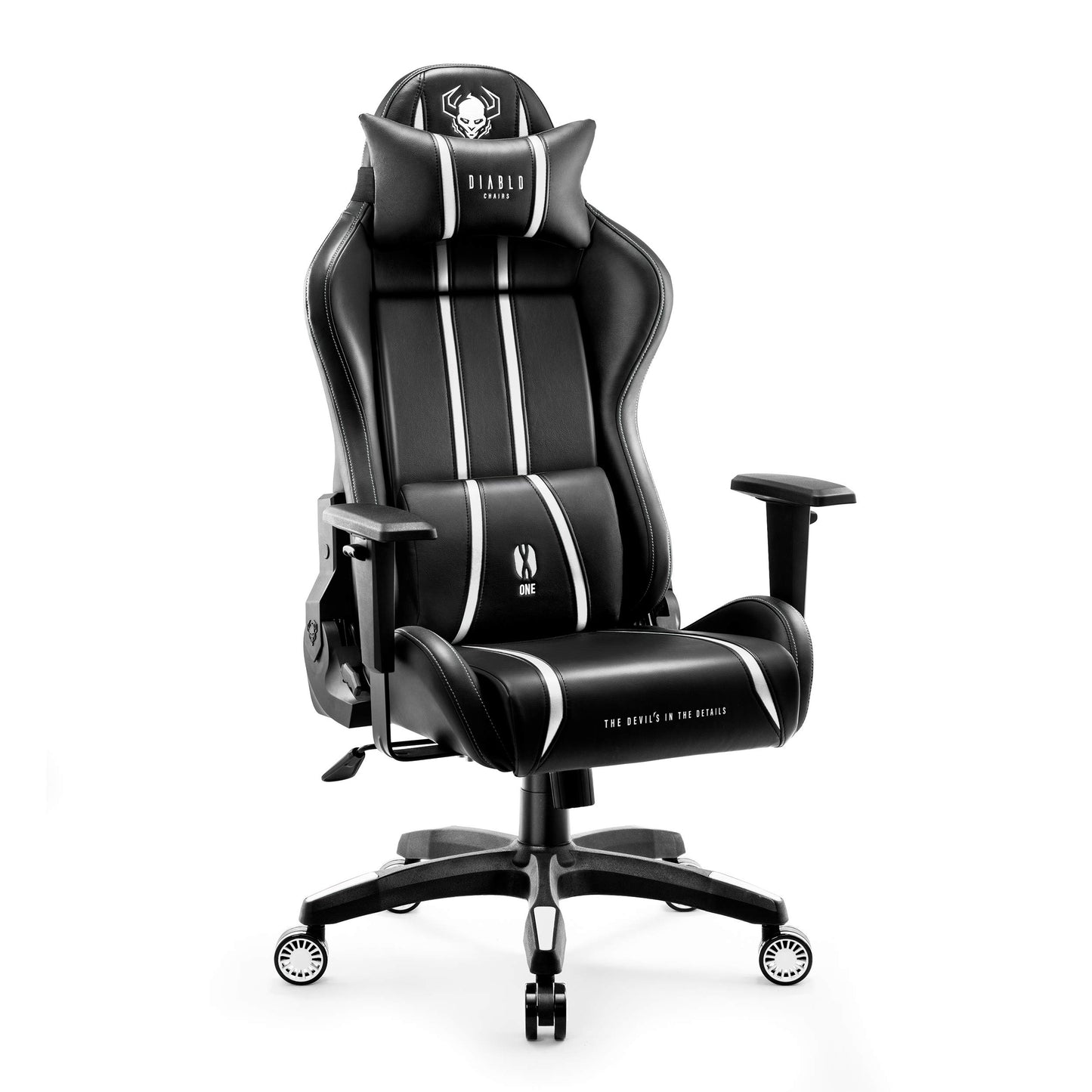Diablo X-One 2.0 Gaming Stuhl Gamer Chair Bürostuhl Schreibtischstuhl Verstellbare Armlehnen Ergonomisches Design Nacken/-Lendenkissen Wippfunktion Aqua Blue Normal (L)