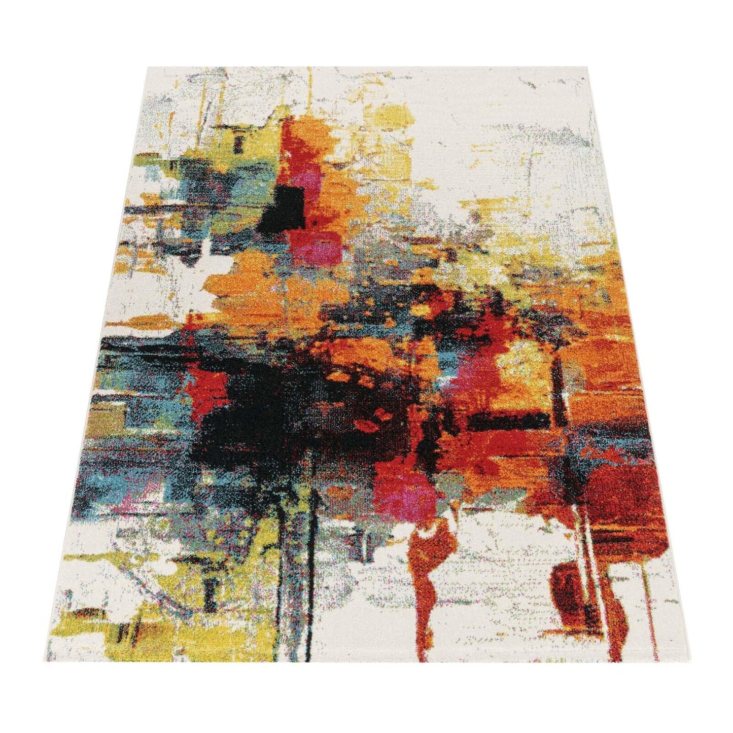 Taracarpet Moderner Designer Kurzflor Teppich bunt Multi fürs Wohnzimmer Schlafzimmer und Kinderzimmer Vision Graffiti 120x170 cm