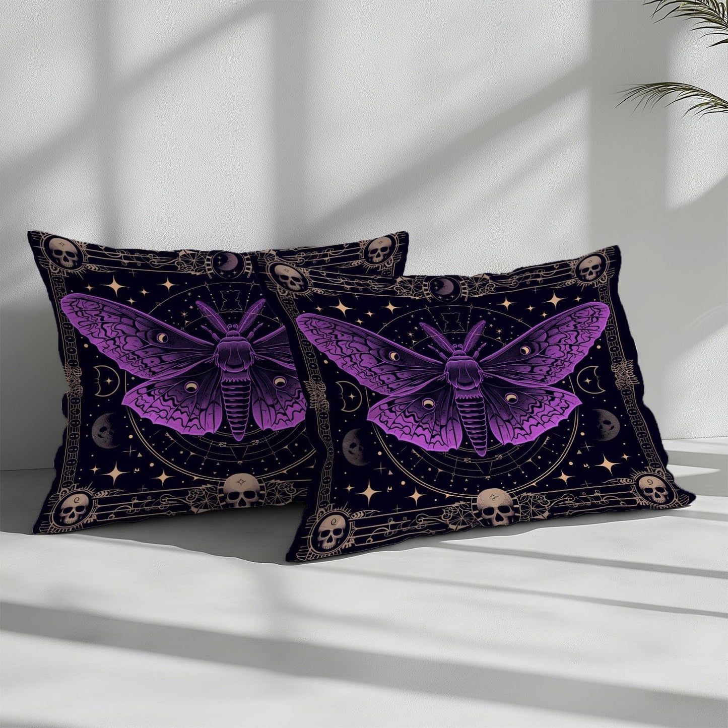 Bed Linen 135 x 200 cm Halloween Moon Black Cat Grey 3D Printed Duvet Cover Easy Care 3-Piece Bedding Set Polyester Cotton with Zip and 2 Pillowcases