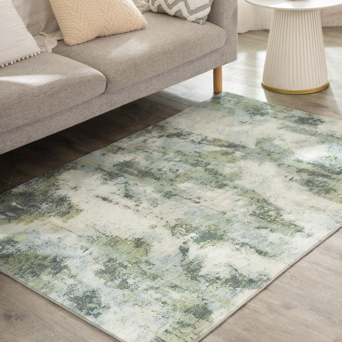 UMINEUX Washable Area Rug 5'x7' Large Modern Abstract Living Room Rug with Anti-Slip Rubber Backing, Ultra Soft Low Pile Rugs Carpet for Dining Room Bedroom Home Office Decor