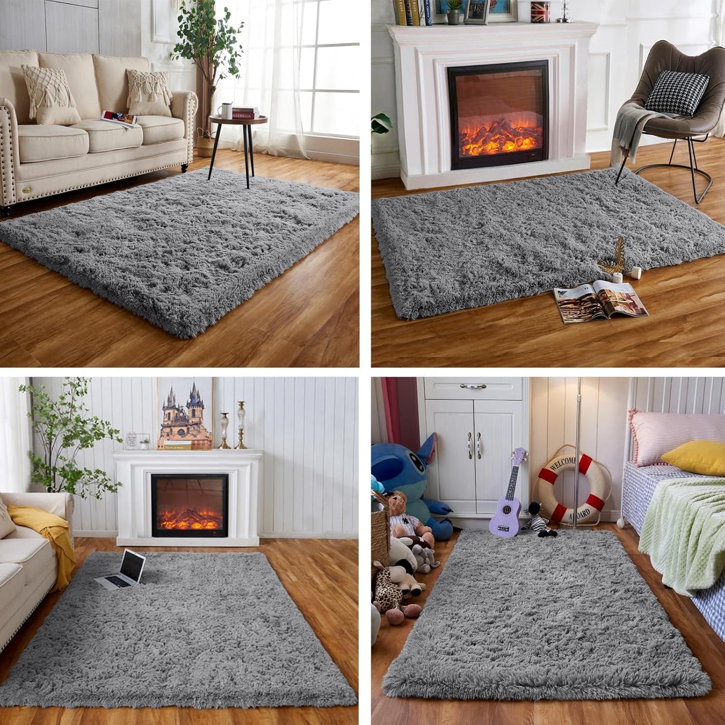 Obundi Pink Rug, Fluffy Living Room, Rugs, Teenager's Room, Girls, Soft Non-Slip Bedroom Carpet, Office, Small Rug (Pink, 60 x 120 cm)