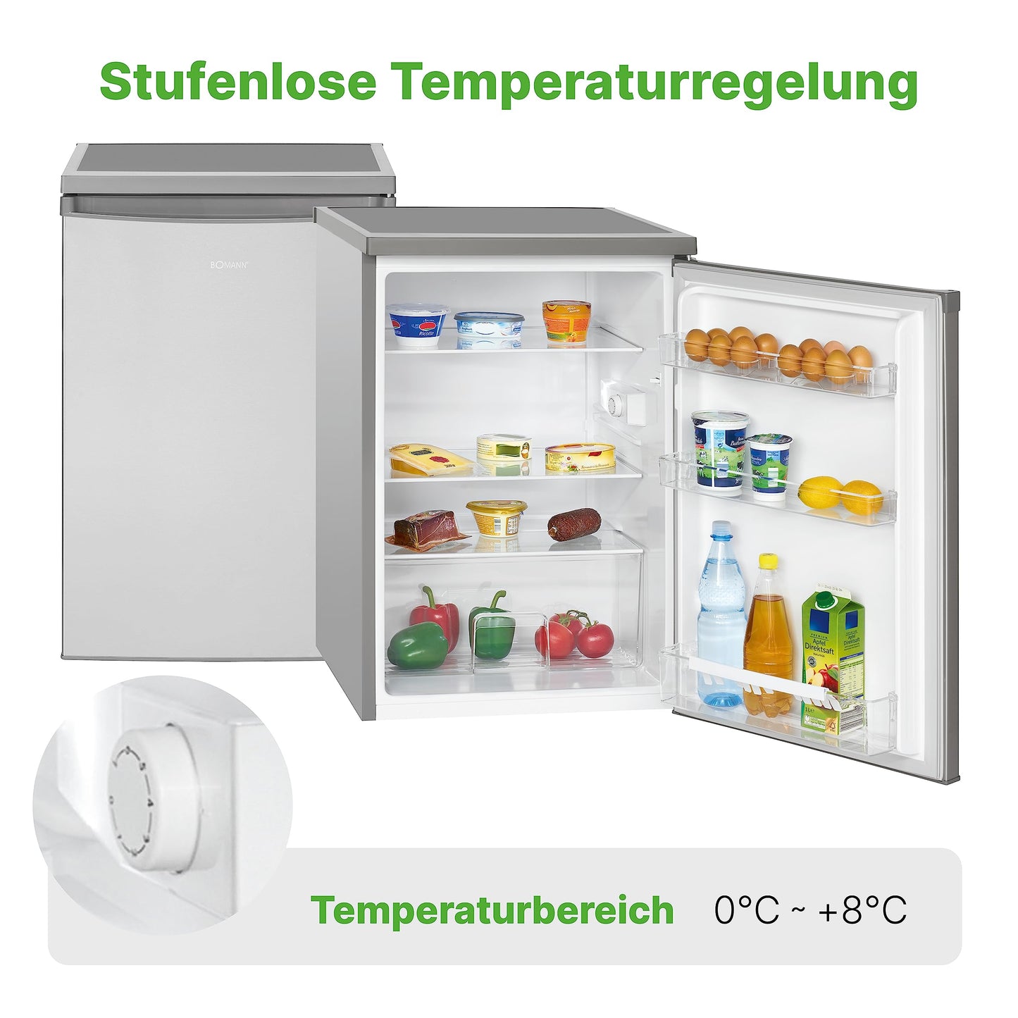 Bomann VS 2185 refrigerator / A ++ / 84.5 cm / 93 kWh / year / 137 L refrigerator / stepless temperature setting