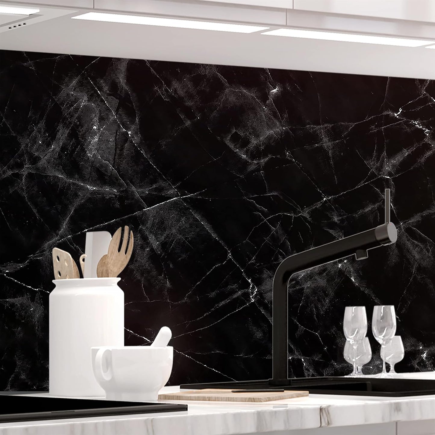 StickerProfis Küchenrückwand selbstklebend Glasoptik - GEWÜRZSCHALEN - 1.8mm, Versteift, alle Untergründe, Hart PET Material, Premium 60 x 80cm