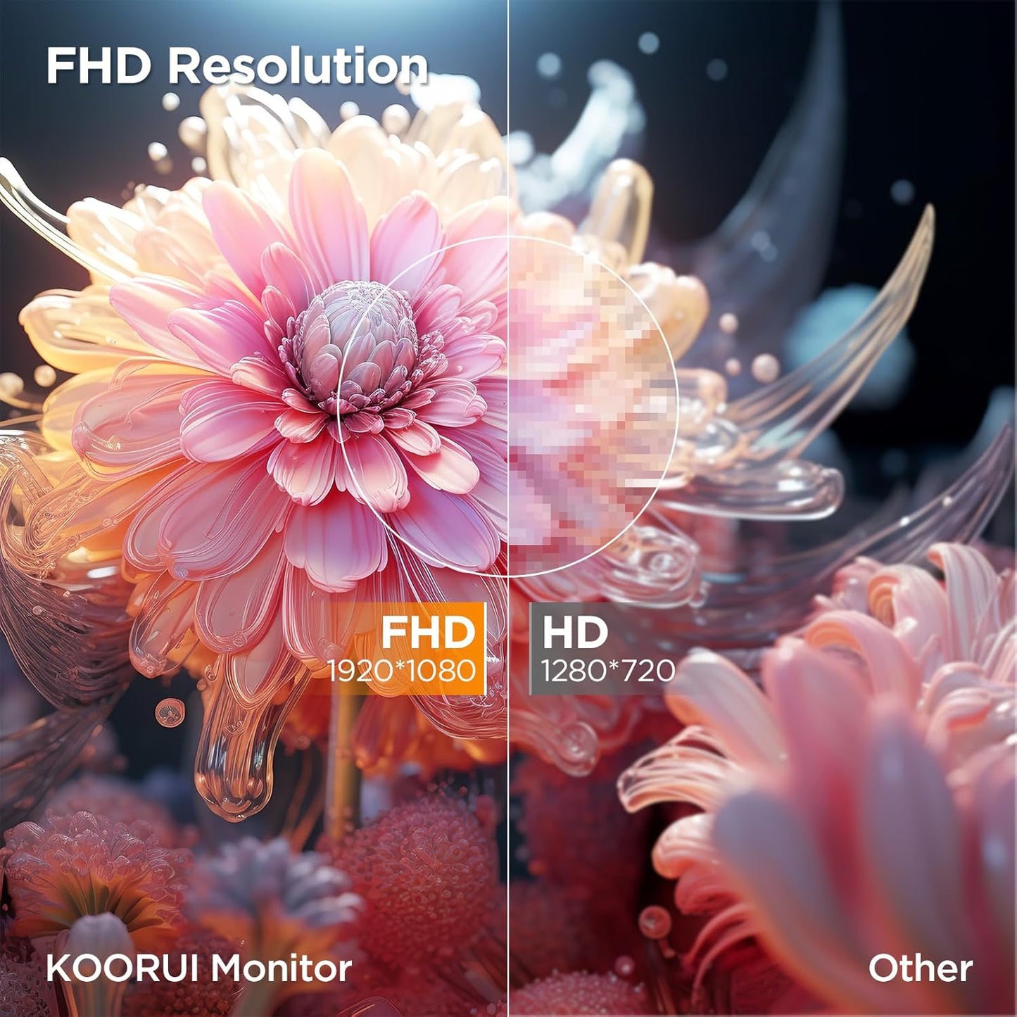 KOORUI Gaming Monitor 27 Zoll, Full HD Rahmenlos Bildschirm 165Hz Adaptive Sync (1ms, VA-Panel, Eye-Care, 1920 x 1080, 2xHDMI 2.0, & DisplayPort 1.4, VESA 75x75mm, DCI-P3 90%)