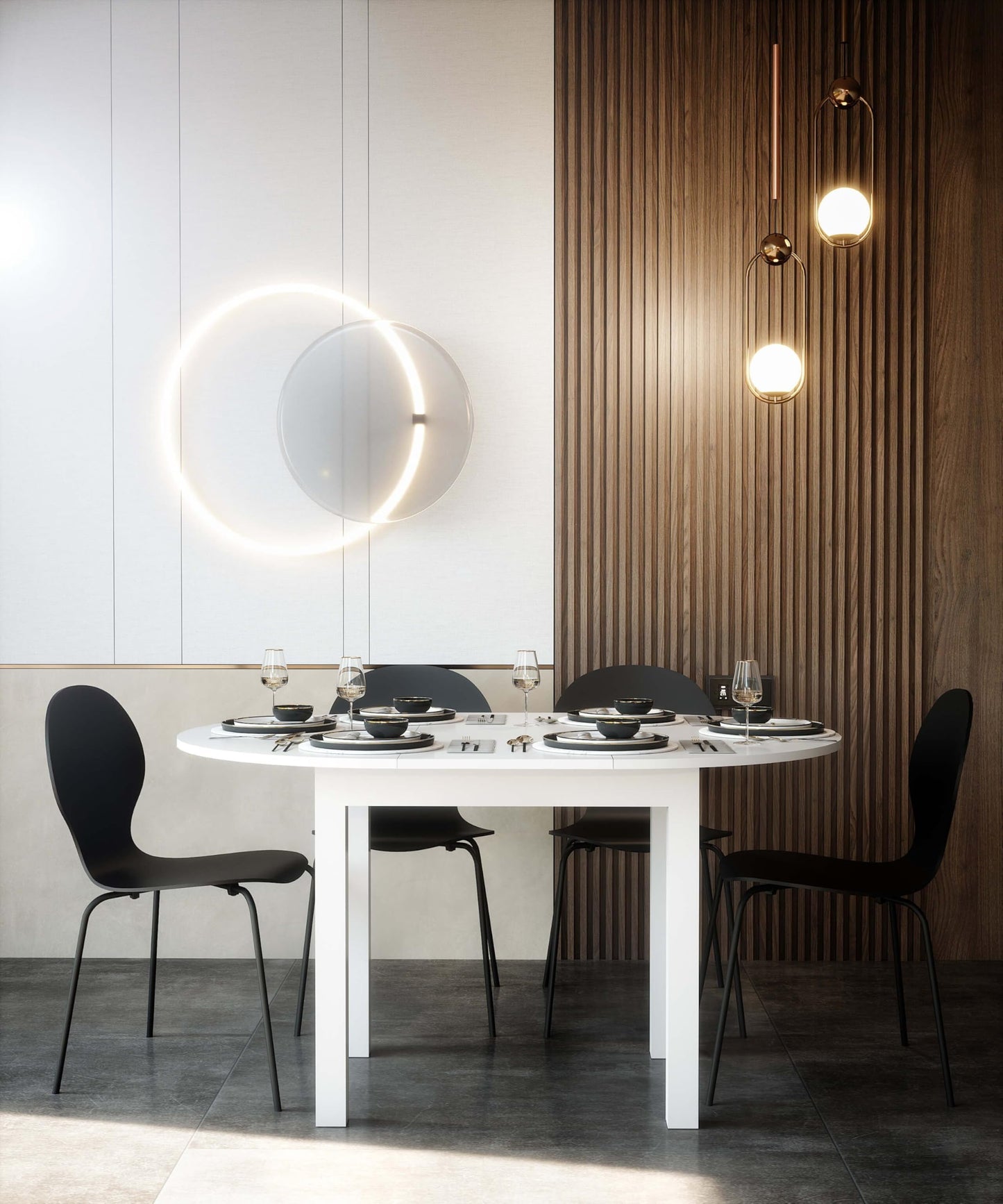 Newfurn Dining Table Wild Oak Dining Room Table Kitchen Table Dining Table II 120 x 76.5 x 70 cm (W x H x D) Extendible up to 160 cm including 40 cm Table Top Anthracite Kitchen Table Dining Table