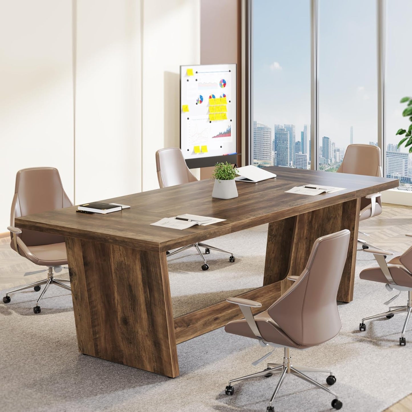 Tribesigns Computer Desk, 180 x 79 x 75 cm, Large Desk, PC Table, Office Table, Work Table, Dining Table, Office Furniture, Computer Desk, Conference Table for Home Office, Rustic Brown