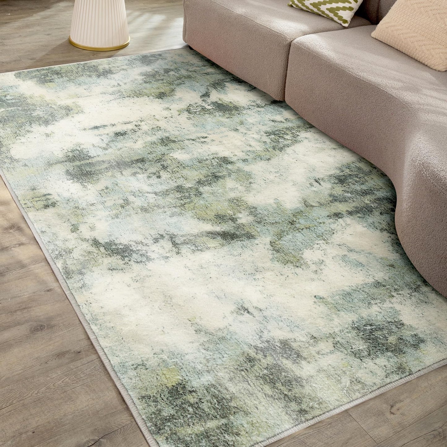 UMINEUX Washable Area Rug 5'x7' Large Modern Abstract Living Room Rug with Anti-Slip Rubber Backing, Ultra Soft Low Pile Rugs Carpet for Dining Room Bedroom Home Office Decor