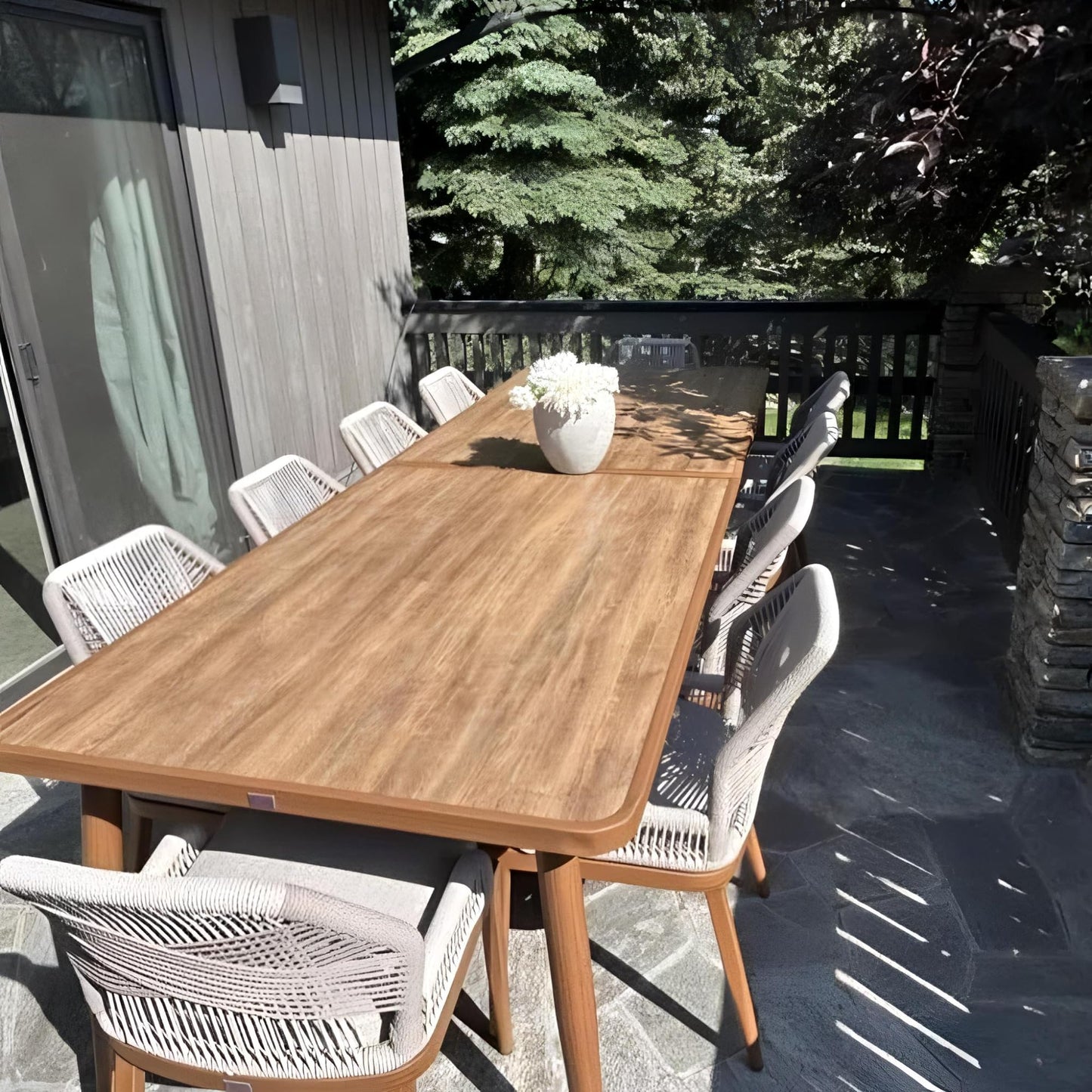 PURPLE LEAF 9-TLG Gartenmöbel Set,Aluminium Terrassenmöbel 8 Gartenstühle mit Tisch Balkonmöbel Essgruppe Gartengarnitur, Grau
