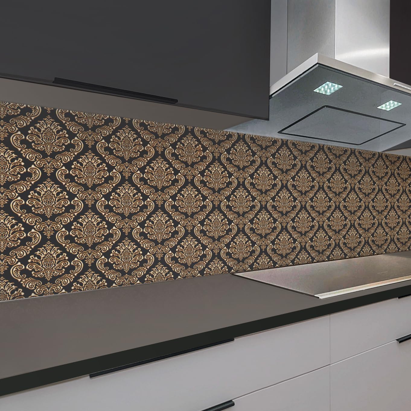 Rodnik Kitchen Splashback, Robust ABS Plastic Monolith Panel in Deluxe Quality, Direct Print, Choice of Motifs (Ice Cubes and Cherries)