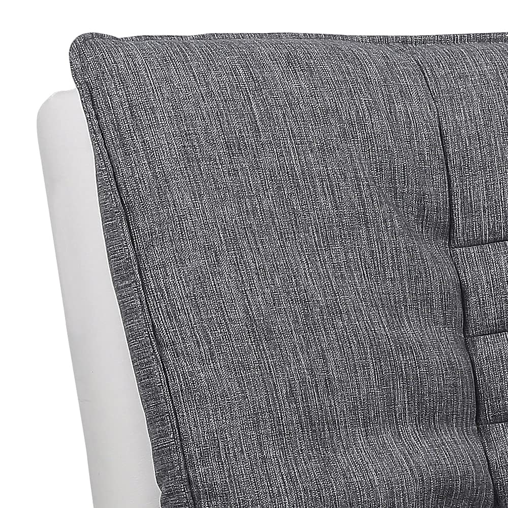 AC Design Furniture Jasper Bettcouch Dunkelgrau/Schwarz, Schlafsofa mit 3 Liegepositionen, Moderner 3-Sitzer Ohne Armlehne, Gepolstert mit Schwarzen Metallbeinen, L: 196 x H: 91 x T: 98 cm