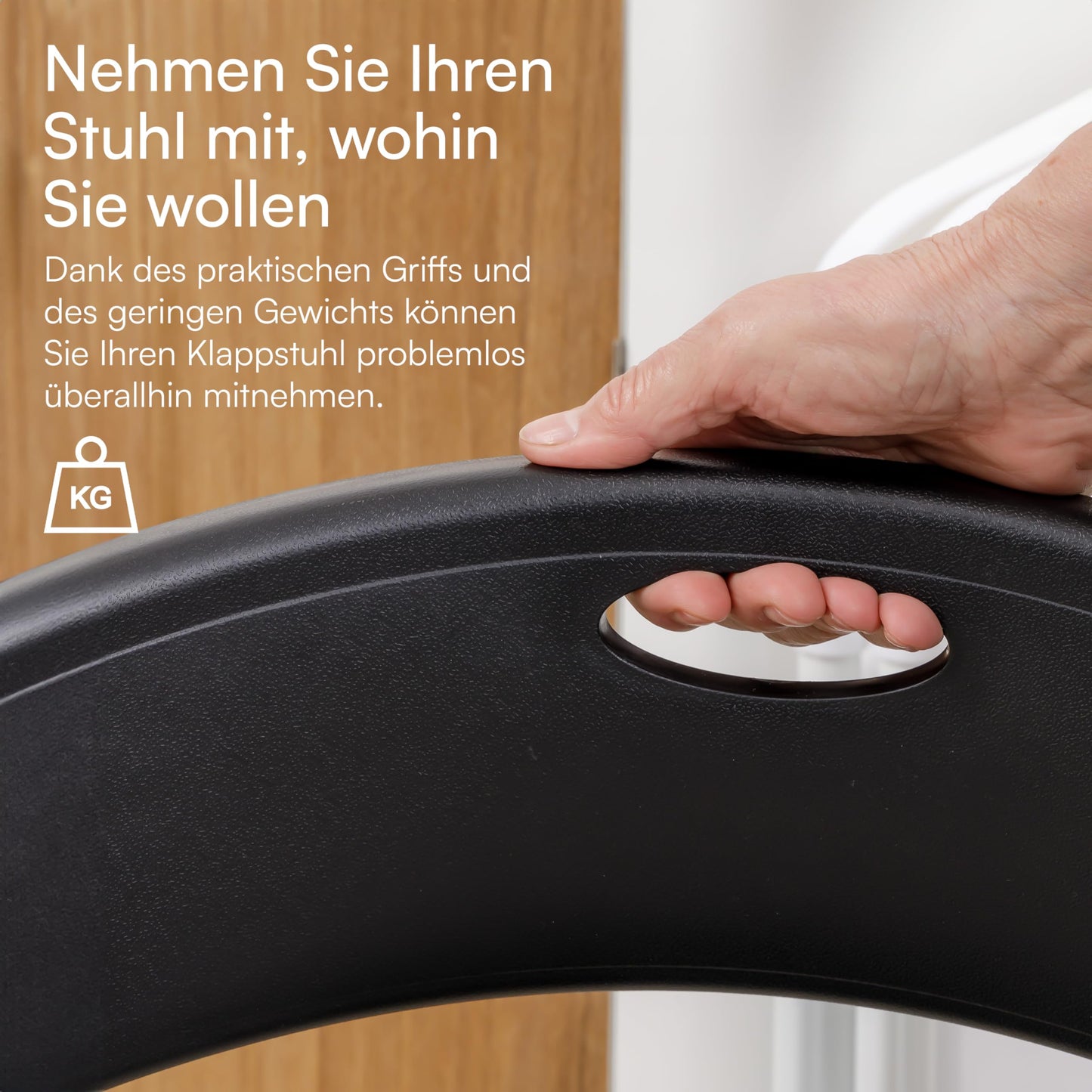 Baroni Home Klappstuhl mit PVC- und Stahlgestell, platzsparender zusammenklappbarer Sitz mit Füßen und Griff, Outdoor-Stuhl, Küche, Wohnzimmer, Reisen, 74x43x49 cm, 8 Stücke, Weiß