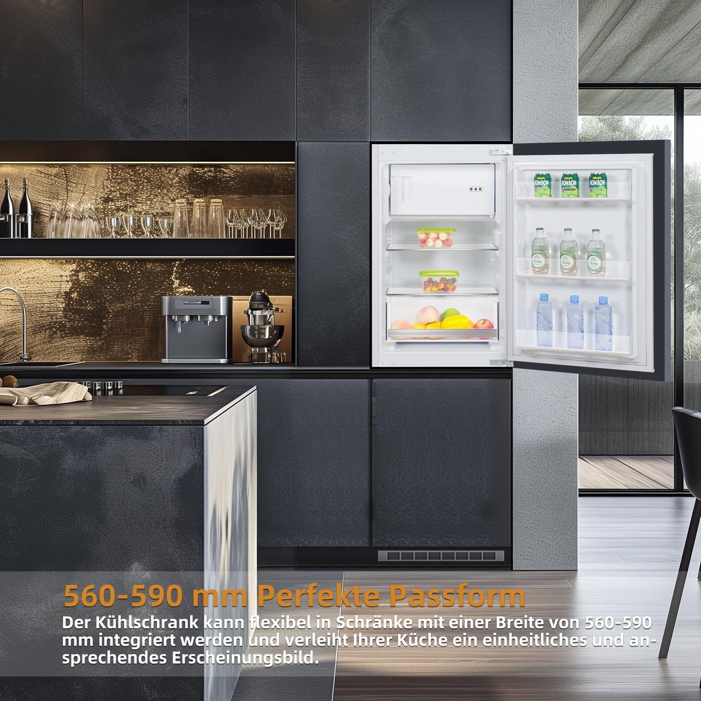 magictec Einbaukühlschrank mit Gefrierfach | 177 cm | 248L (186L/62L) | No Frost | Kühl-Gefrierkombination mit austauschbaren Türscharnieren | Inverterkompressor | Schnellkühlung | Geräuscharm