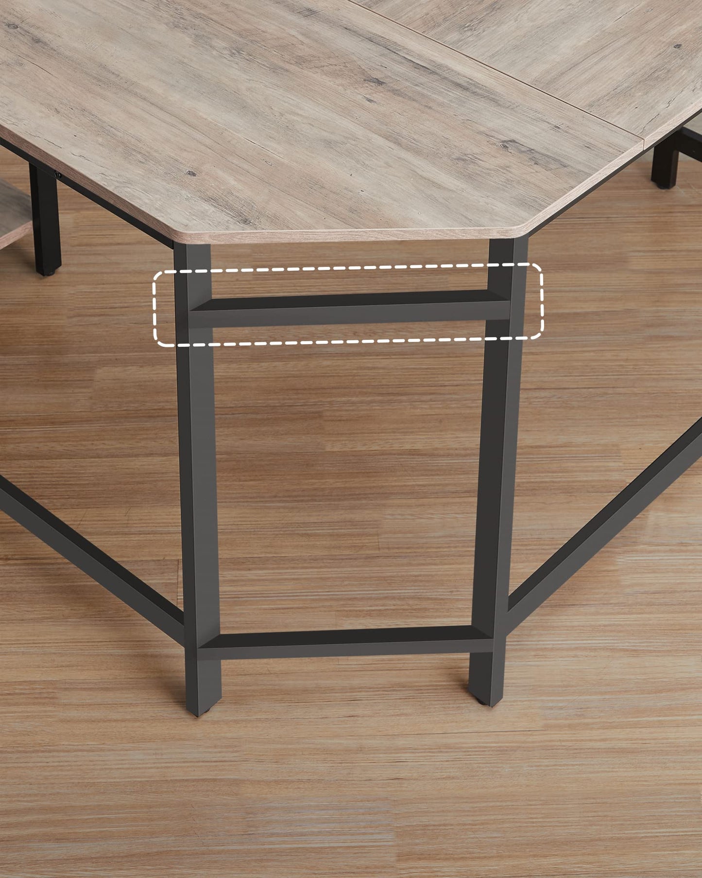 Vasagle L-Shaped Computer Desk, Corner Desk with 2 Shelves