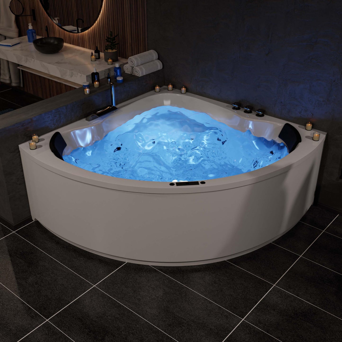 AQUADE Whirlpool Badewanne - Eckbadewanne 140x140 cm - Unikales Whirlpool-Erlebnis nach Ihren Wünschen - Wählen Sie Ihre perfekte Wanne oder Whіrlpоol -Ihre individuelle Wahl für Wellness zu Hause