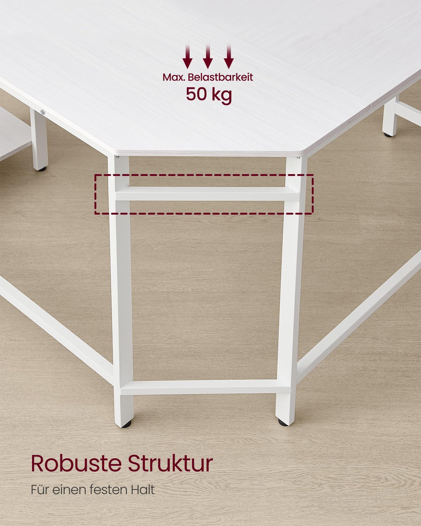 Vasagle L-Shaped Computer Desk, Corner Desk with 2 Shelves