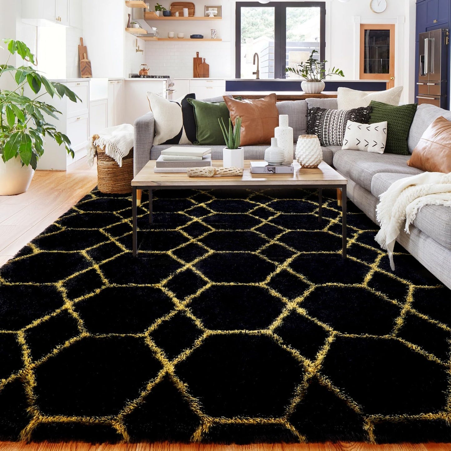 BYBSRLL Checked Rug Pink and White 120 x 180 cm High Pile Soft Fluffy Cuddly Rug Washable Rug Living Room Bedroom Children's Room Girls Non-Slip Rugs for Living Room