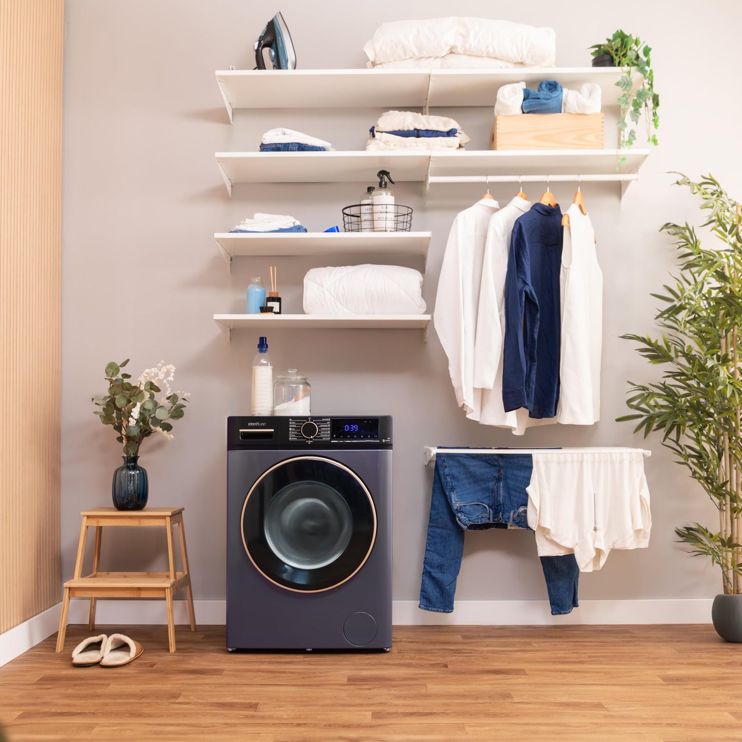Cecotec Waschmaschine 8Kg Frontlader Bolero DressCode 8610 Inverter Steel A. 1400 U/min, Steam Max, Inverter Plus Motor, 15 Progr, OnSmart, Smooth Wash, Stop&Go, Antibakterielle Dichtung, Drum Clean
