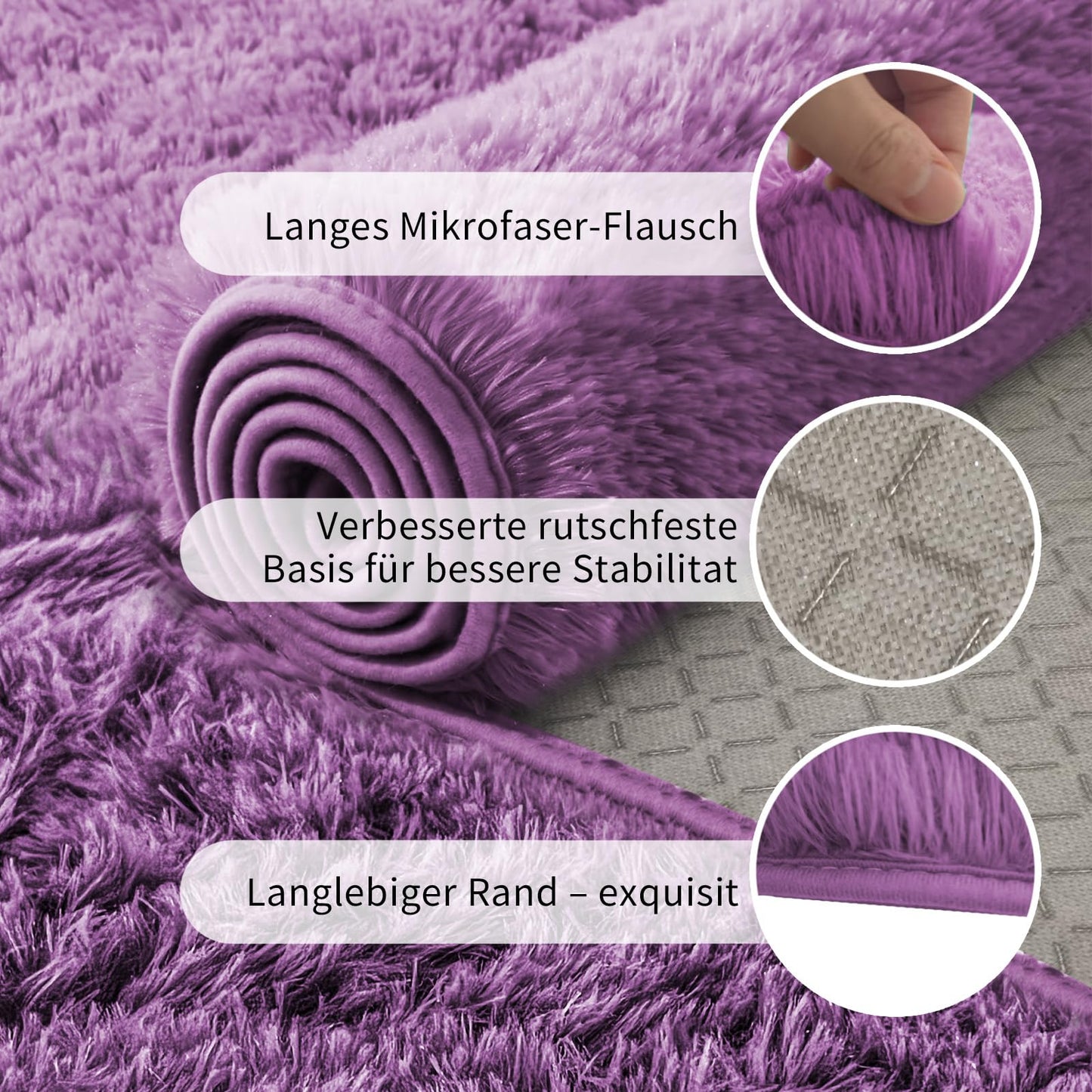 High Pile Living Room Rug, 140 x 200 cm, Cream Fuzzy Shaggy Fluffy Rug for Bedroom Rugs, Modern Plush Living Room Rug, Bed Rug, High-Pile Carpet, Non-Slip for Children's Room