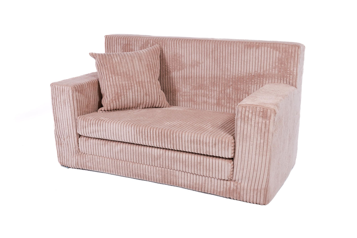 FORTISLINE - Kindersofa ausklappbar 83x47x43cm Oeko-TEX - Spielesofa für Kinder 2in1 - Kindercouch Aufklappen Bettfunktion - Schlafcouch aus Schaumstoff - Kuschel-Cord - Viele Muster (Grau)