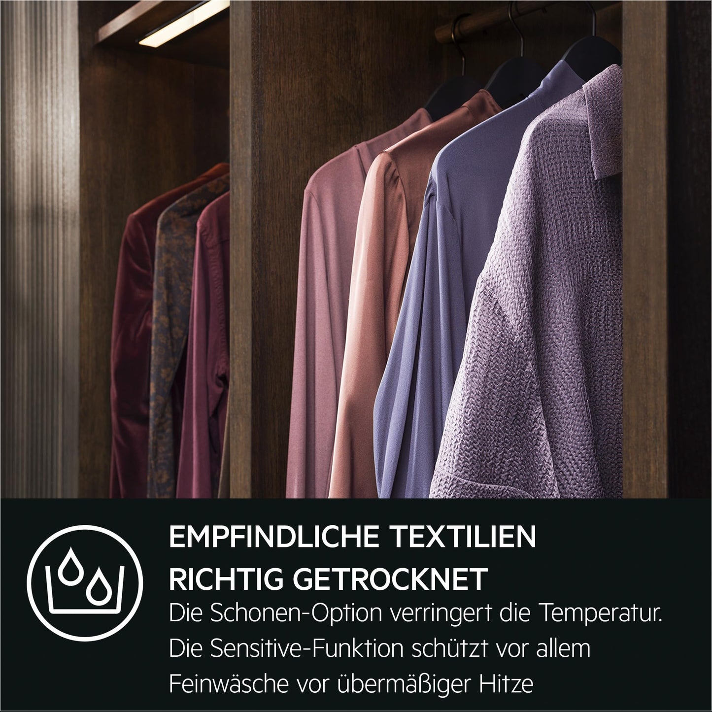 AEG Wärmepumpentrockner 8 kg, Serie 7000 SensiDry: Schonendes & energiesparendes Trockenverfahren, neue Energiekl. D, Mengenautomatik, Schontrommel, wechselende Drehrichtung, Knitterschutz, TR7T61580