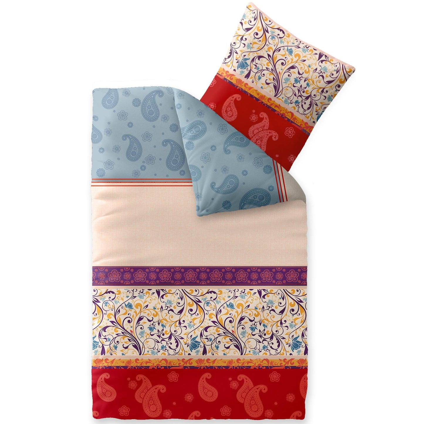 CelinaTex Touchme Flannelette Bed Linen, 135 x 200 cm, 2-Piece Cotton Duvet Cover Set, Bedding Set for Summer and Winter, All Year Round, Easy Care, Filia Dots, Beige/White/Grey/Anthracite