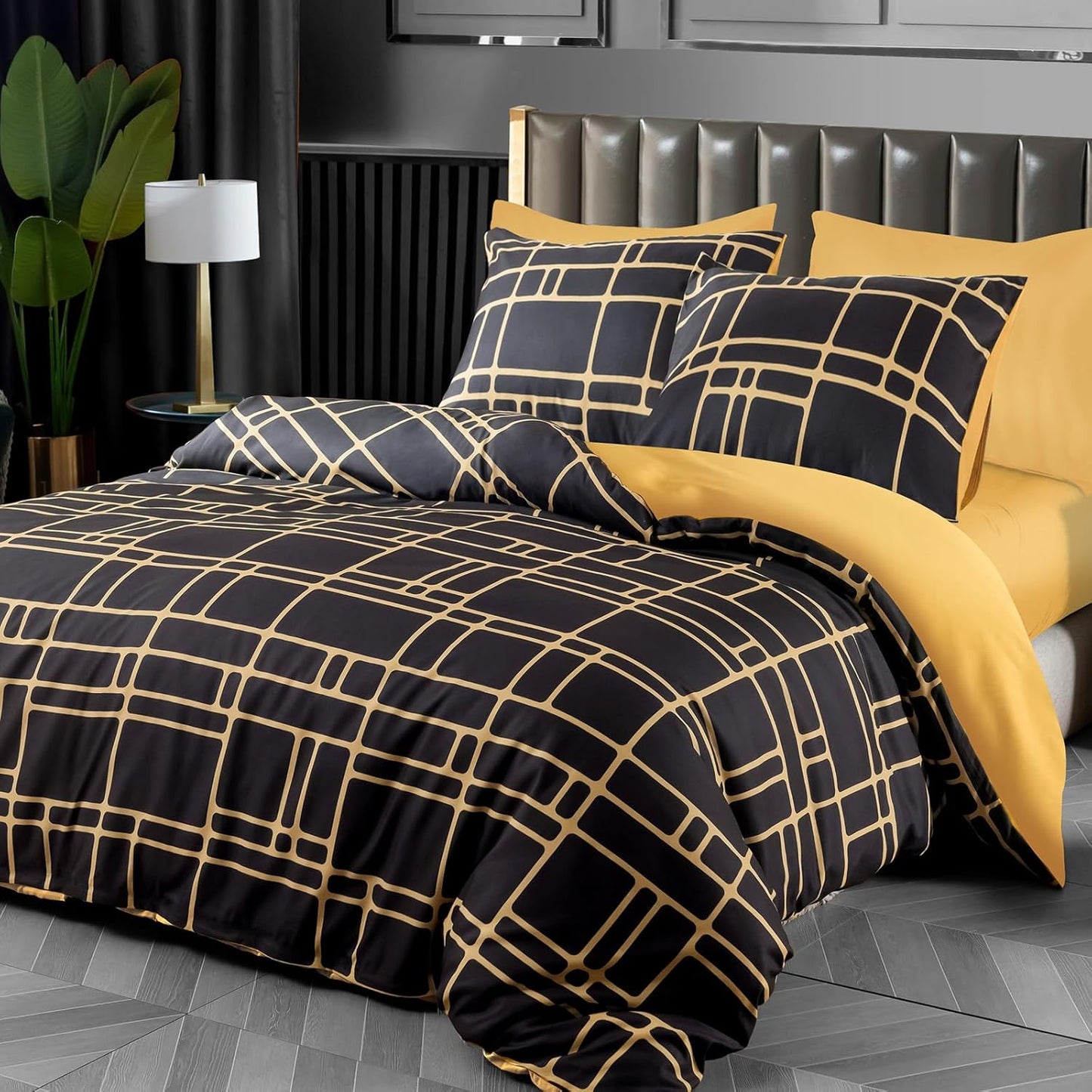 Pamposh Bed Linen 135 x 200 cm 4-Piece Bed Linen Grey 2 Duvet Covers 135 x 200 cm + 2 Pillowcases 80 x 80 cm, Oeko-Tex Bedding Sets Ultra Soft Microfibre with Zip
