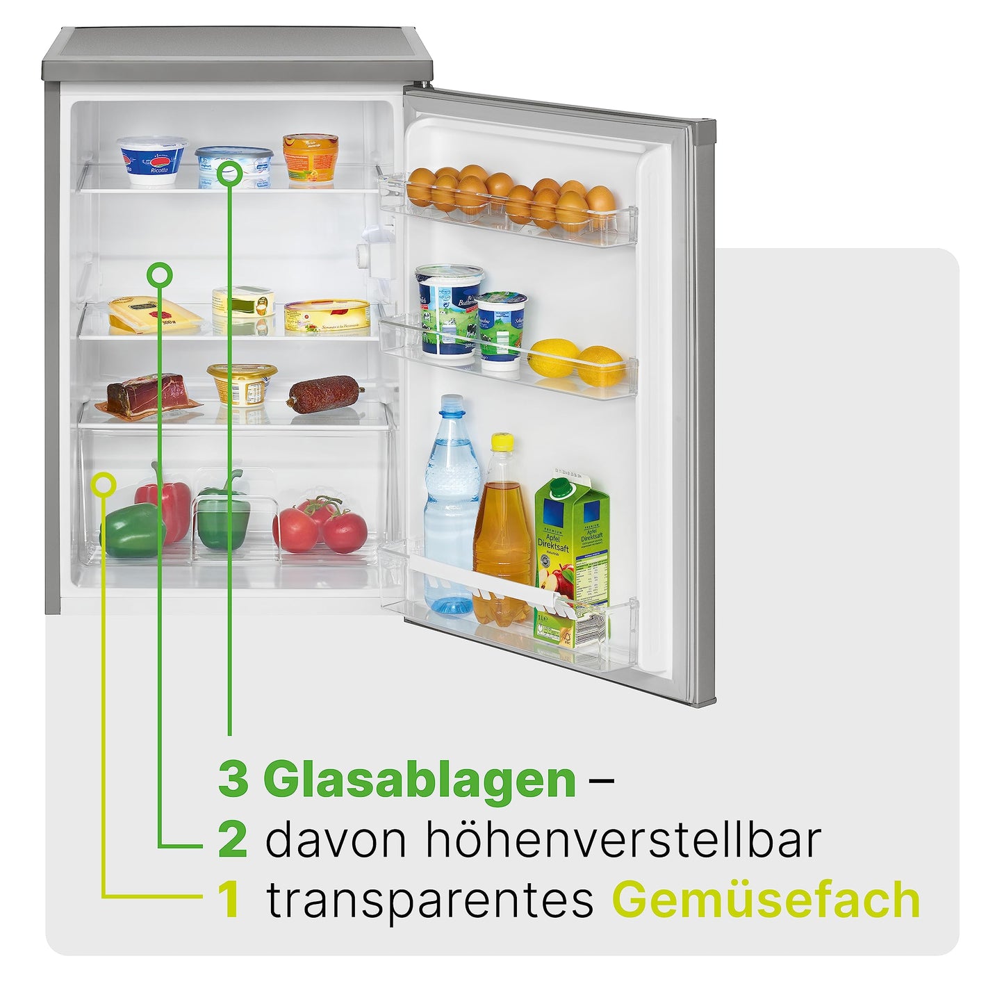 Bomann VS 2185 refrigerator / A ++ / 84.5 cm / 93 kWh / year / 137 L refrigerator / stepless temperature setting