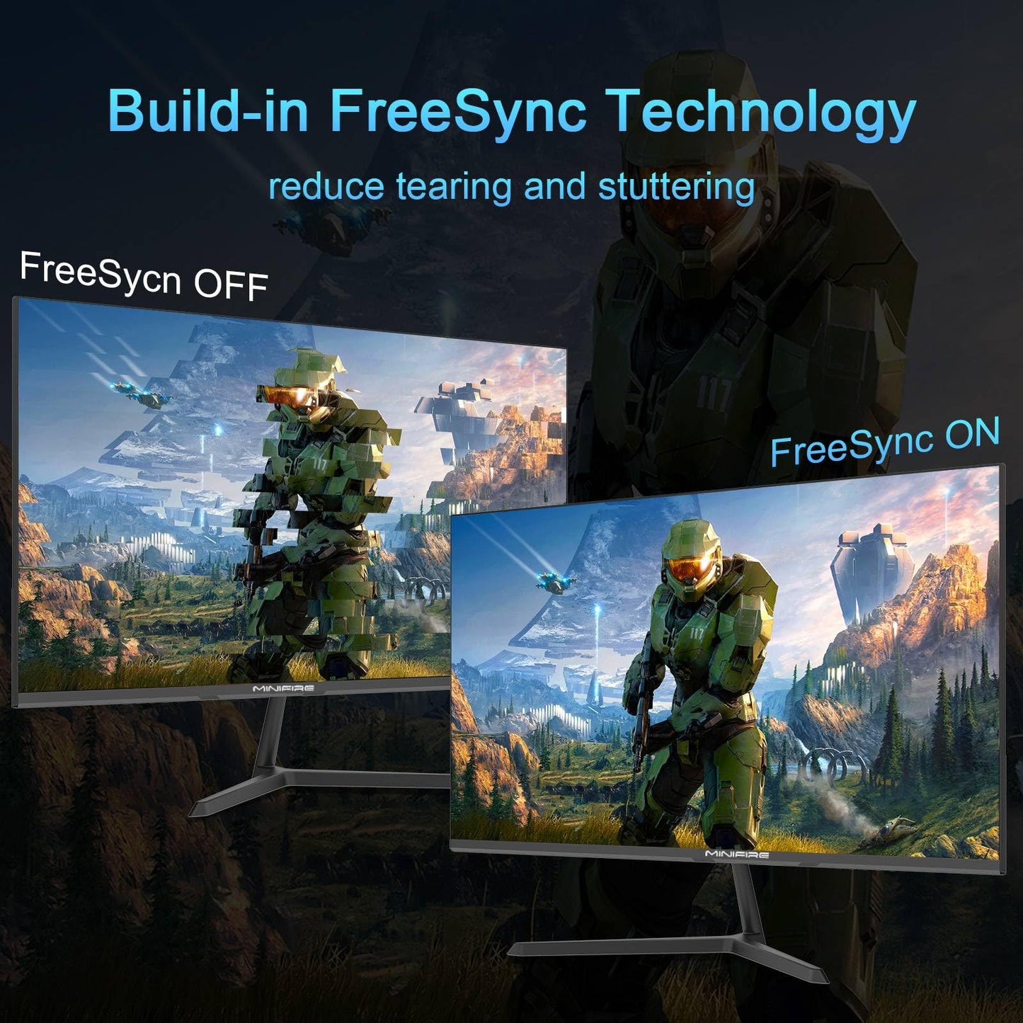 Minifire MFG32C3Q Gaming Curved Monitor 32 Inch 180Hz, 2K WQHD (2560 x 1440), 1500R, 1ms (MPRT), AMD FreeSync, sRGB 125%, VESA, 2xHDMI 2.0 / 2xDP (180Hz), Eye Care