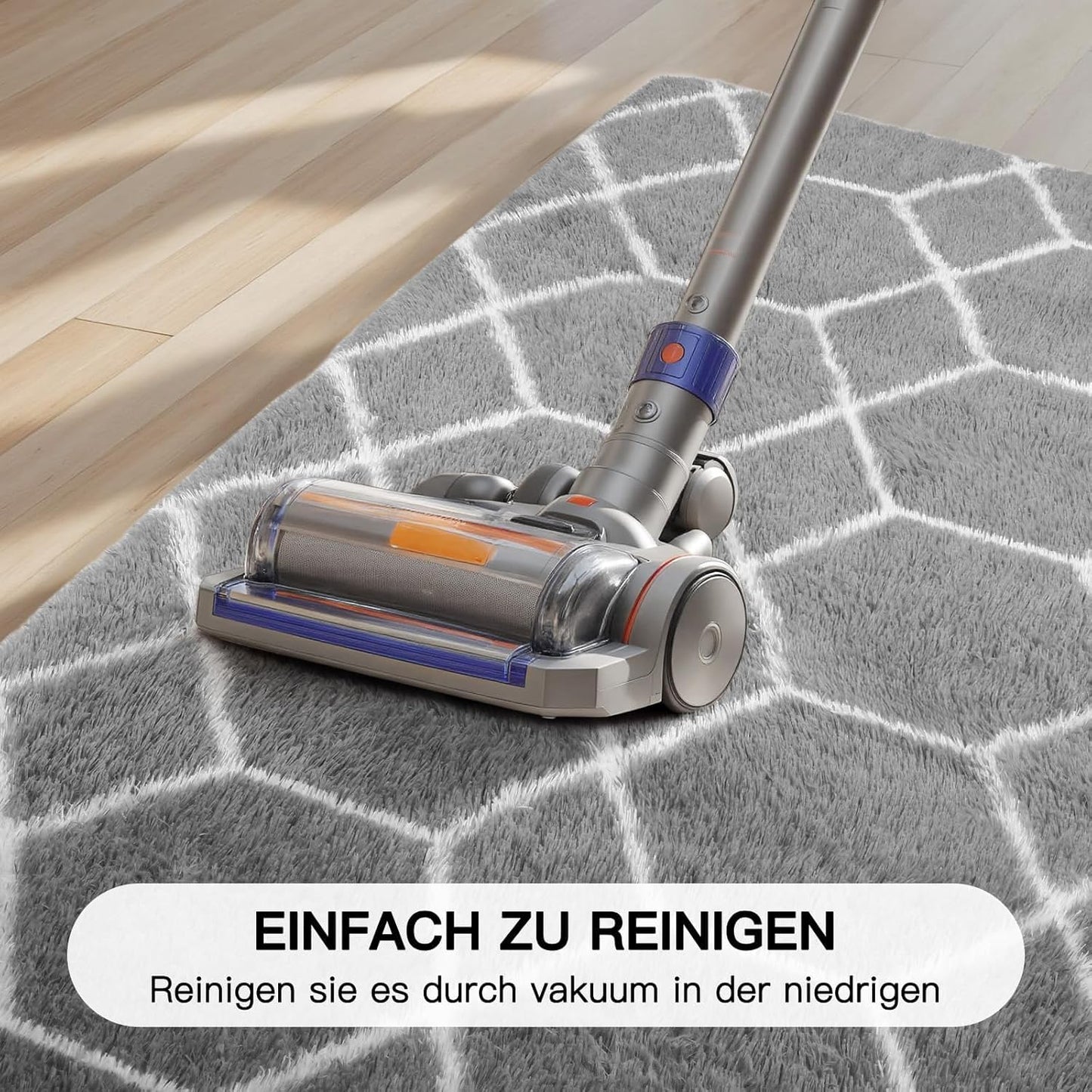 Treeboy High Pile Rug Grey Carpet Living Room 160 x 230 cm Washable Non-Slip Extra Large Rugs Bedroom Fluffy Modern Rugs Mat Rugs for Bedroom Children's Room
