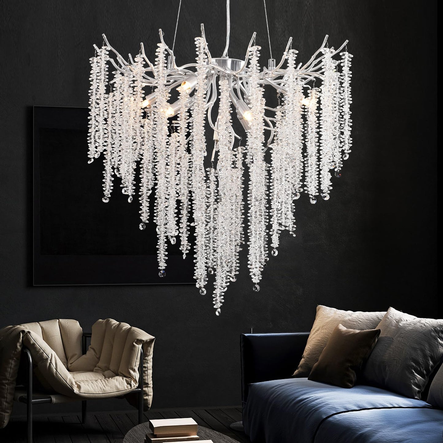 AHXIAOZN Modern Kronleuchter Kristall Leuchte,Luxus Kristall Pendelleuchte,Dimmbar Rund Kristall Hängeleuchte,für Esszimmer, Küche, Wohnzimmer, Schlafzimmer, Flur, Café,Bar(Gold,60cm)