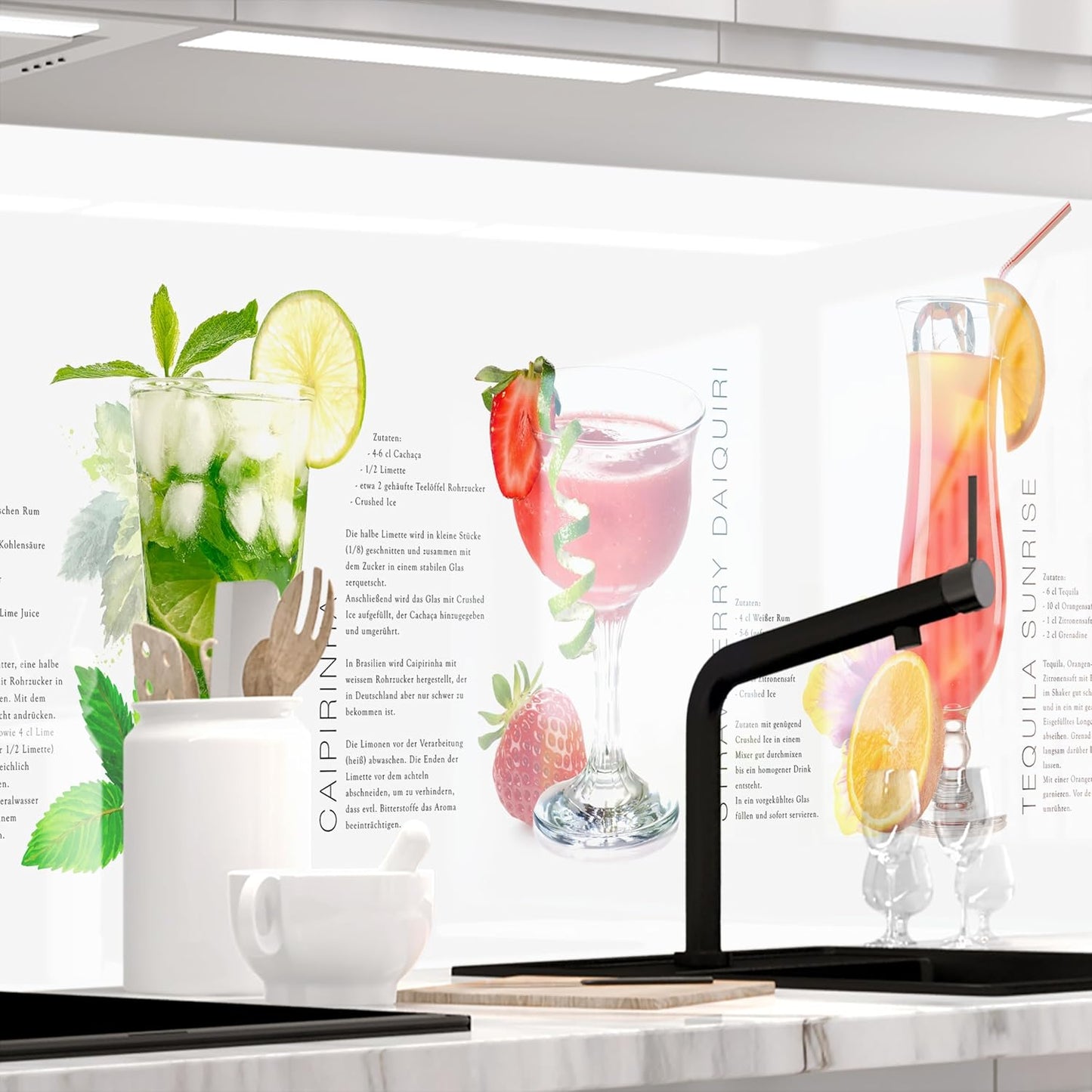 StickerProfis Küchenrückwand selbstklebend Glasoptik - GEWÜRZSCHALEN - 1.8mm, Versteift, alle Untergründe, Hart PET Material, Premium 60 x 80cm